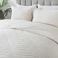 Vista 37 de HoneiLife - Colcha bordada tamaño King - Juego de edredón de microfibra de 3 piezas, colchas ligeras, cubrecamas reversibles, funda de cama retro