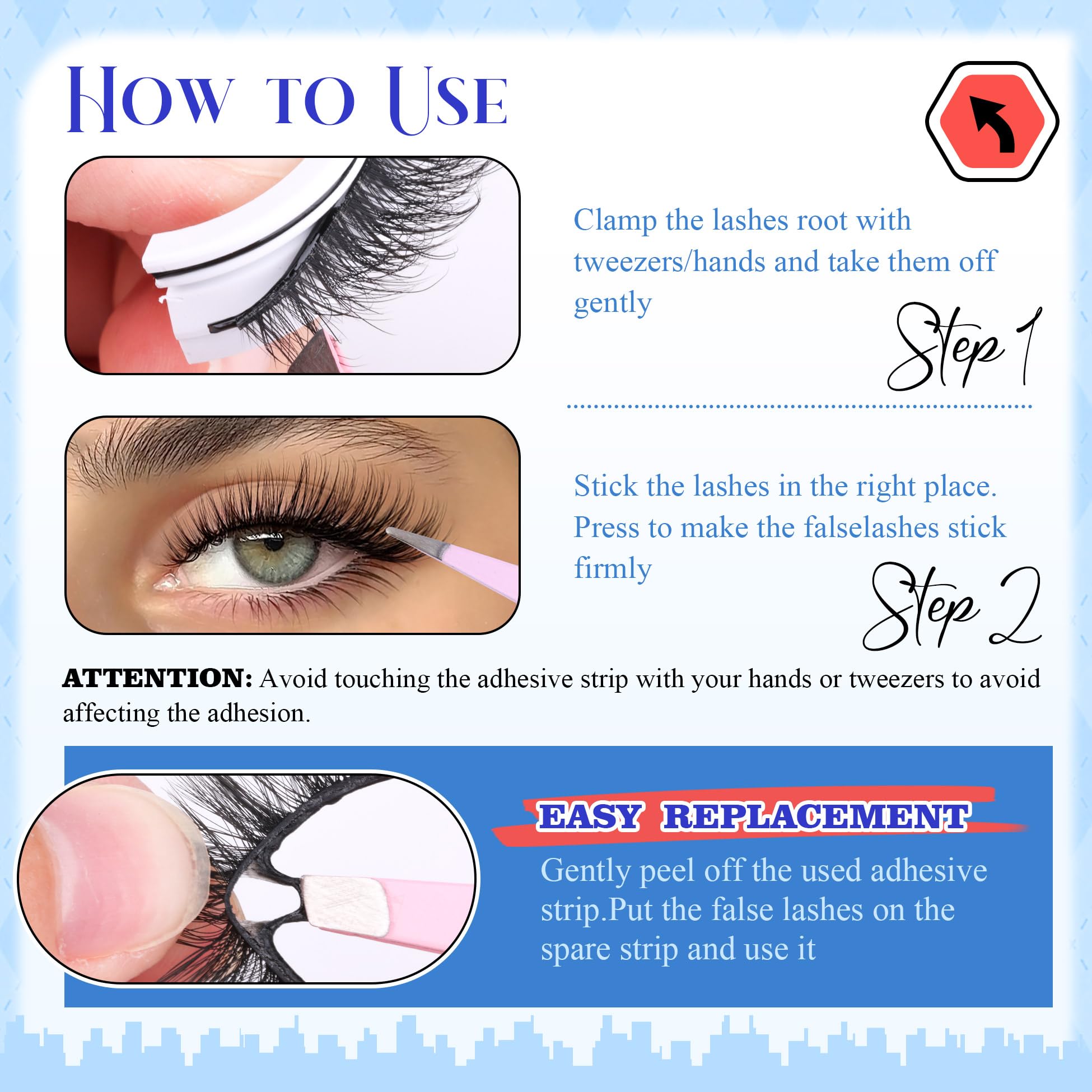 Natural Self Adhesive Eyelashes Cat Eye Lashes Natural Look Wispy Self Adhesive Lashes Clear Band Reusable 8-10MM Short Pre Glued Lashes No Glued Needed Natural Stick On Lashes 5 Pairs by Zegaine