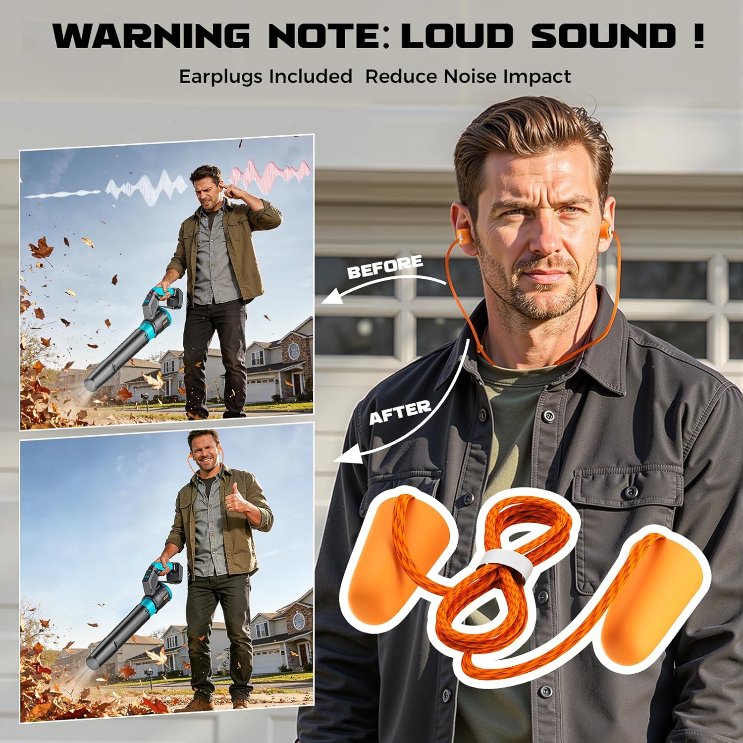 Cordless Leaf Blower Compatible with Makita 18V, Brushless Motor, 3-Speed, Rotatable Handle, Digital Display, Lightweight Portable Blower for Outdoor Cleaning (No Battery)