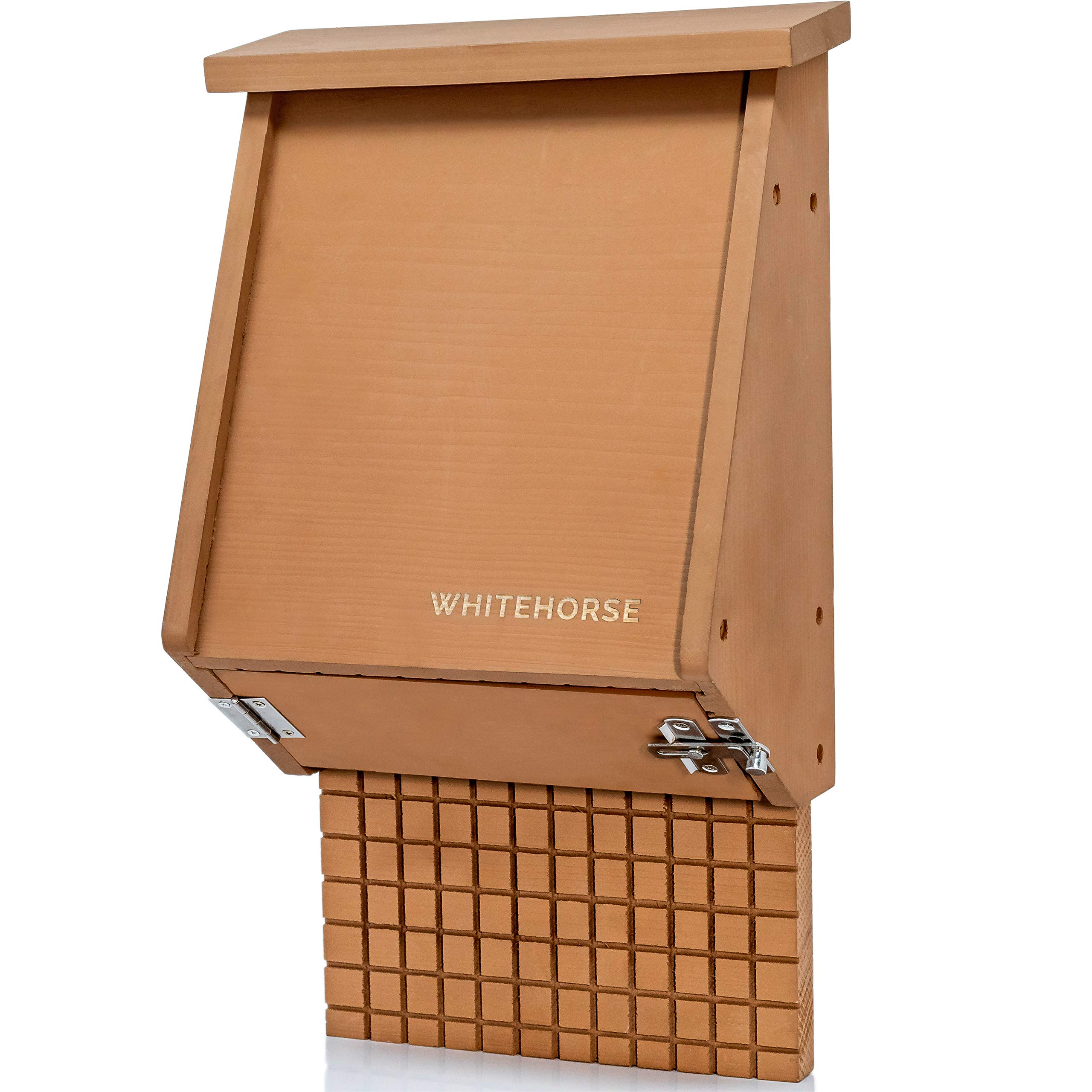 WHITEHORSE Bat House for Outdoors - A 4-Chamber Bat Box - Made from Solid Cedar Wood and Built to Last - Get Rid of Mosquitoes While Supporting Bats (Brown)