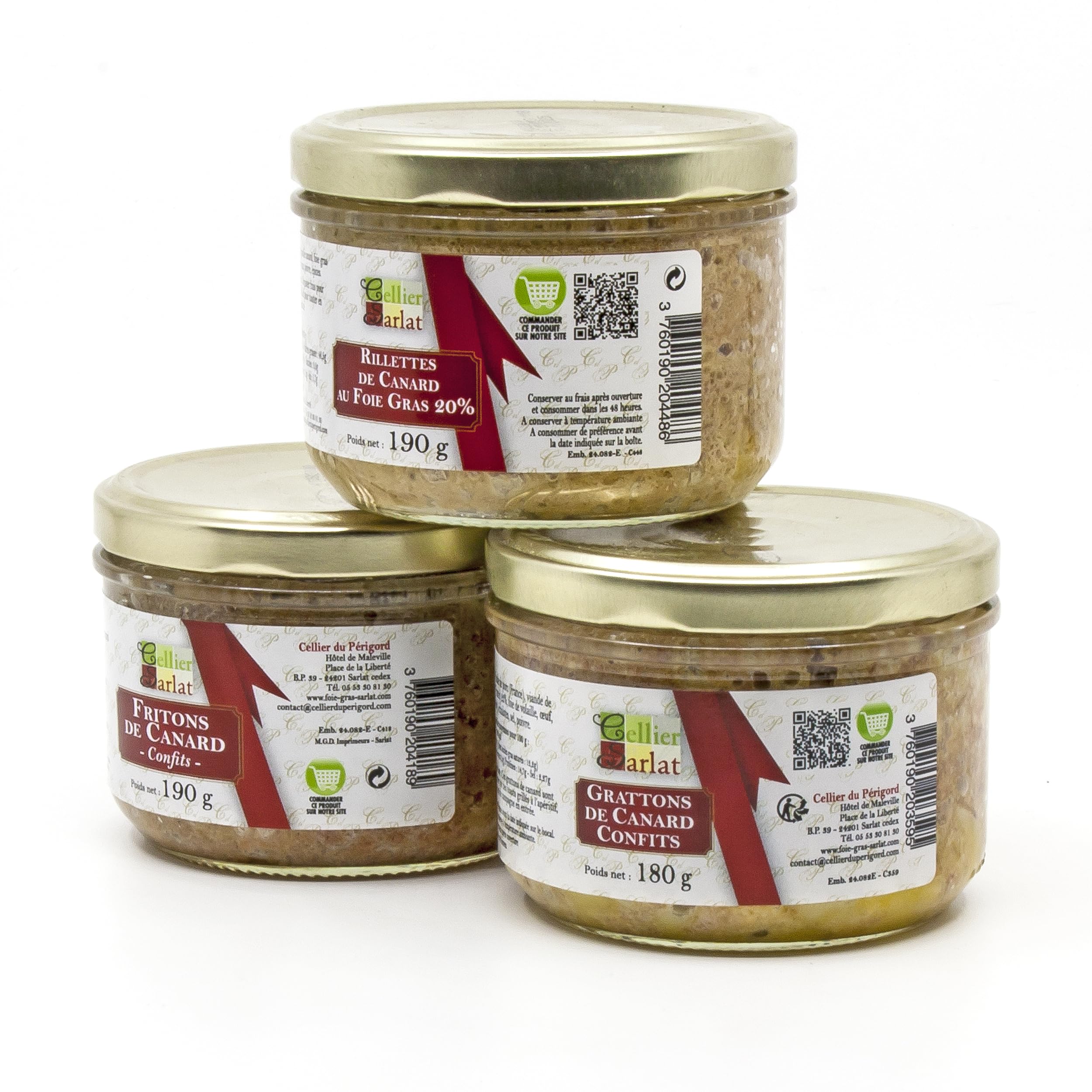 Assortiment de 3 Terrines et Rillettes 560g