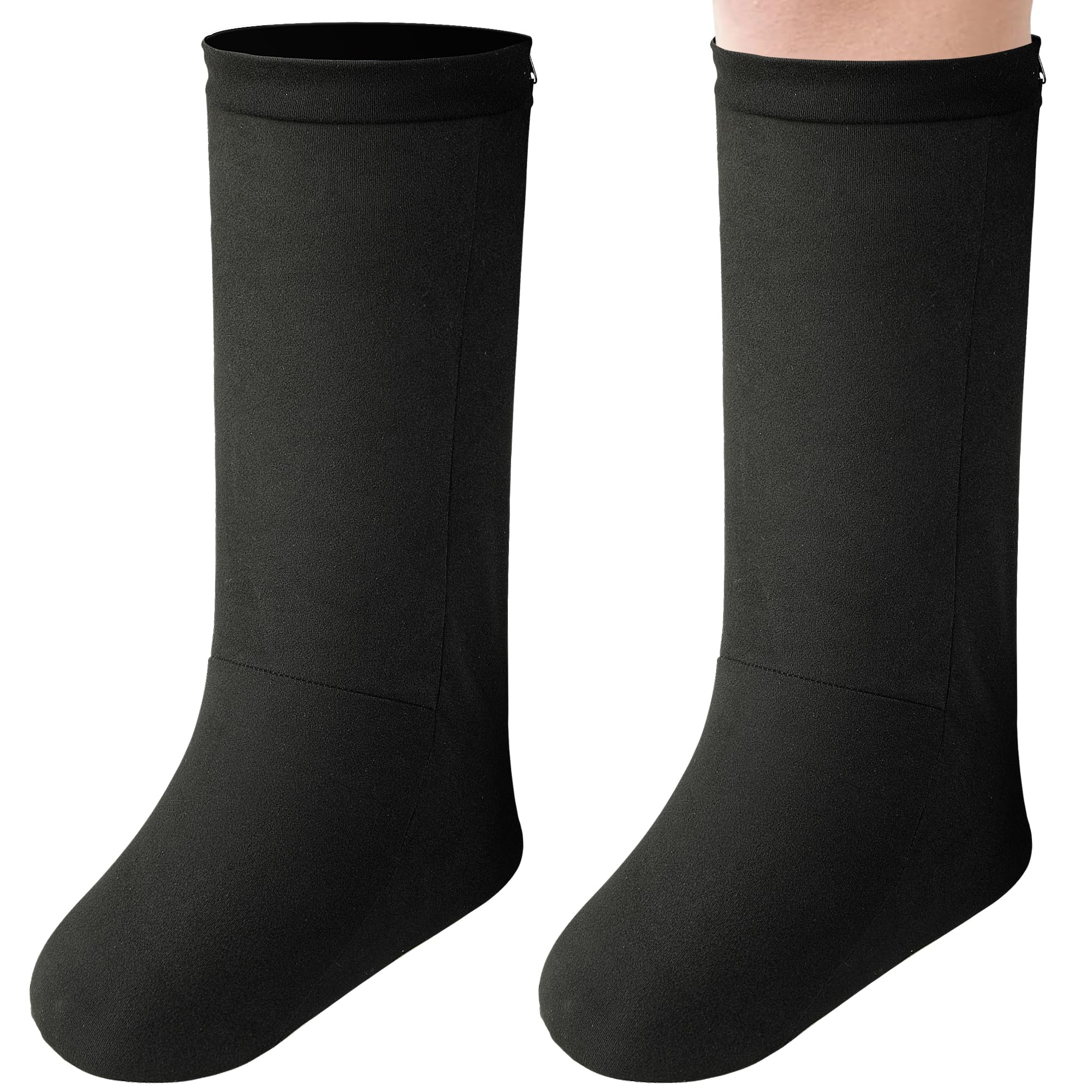Photo 1 of Shupakul 2 Pcs Large Size Leg Cast Cover with Zipper-Below The Knee Cast Sock Covers-Stretchy Leg Cast Sleeve for Men Women Plaster Protection Anti-Scratch