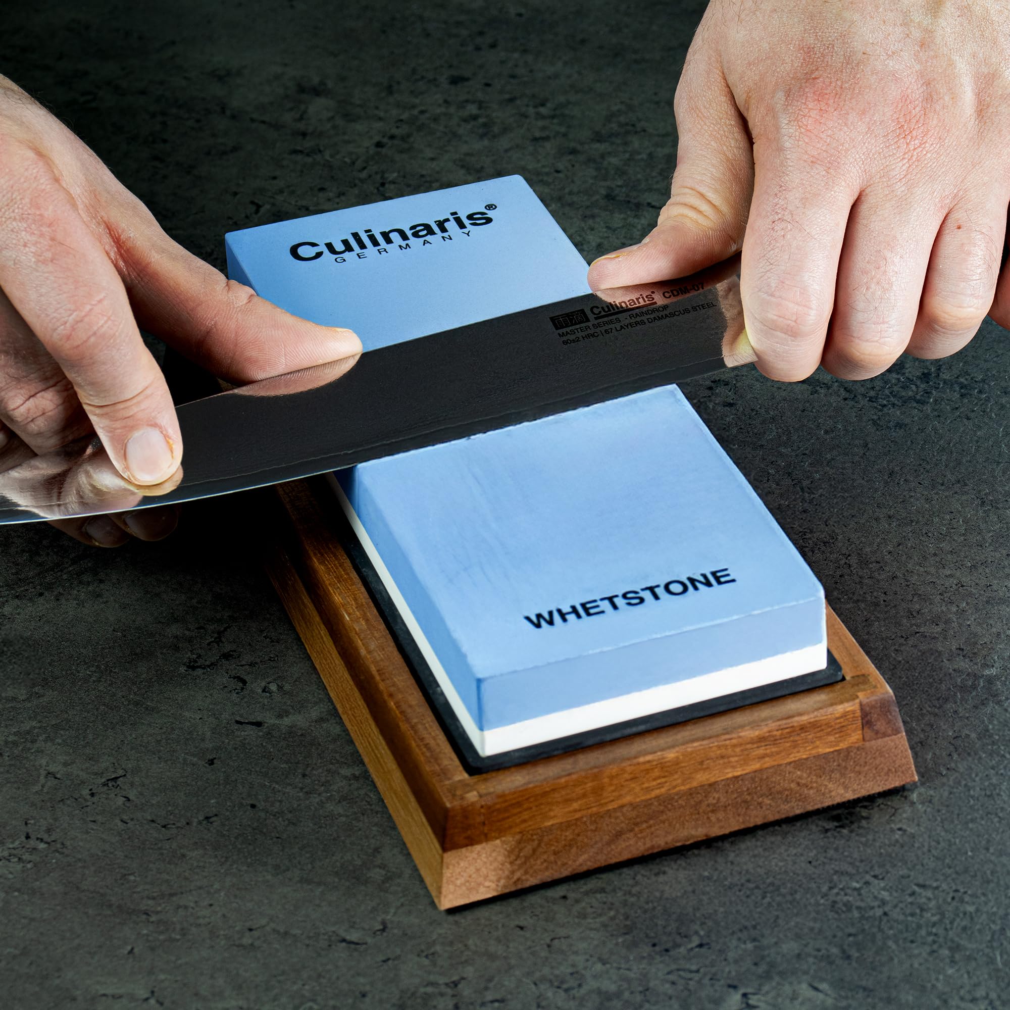 Schleifstein | Nass-Schleifstein | Set 5-teilig | 3000/8000 | für perfekte Schärfe und zum Polieren | Culinaris