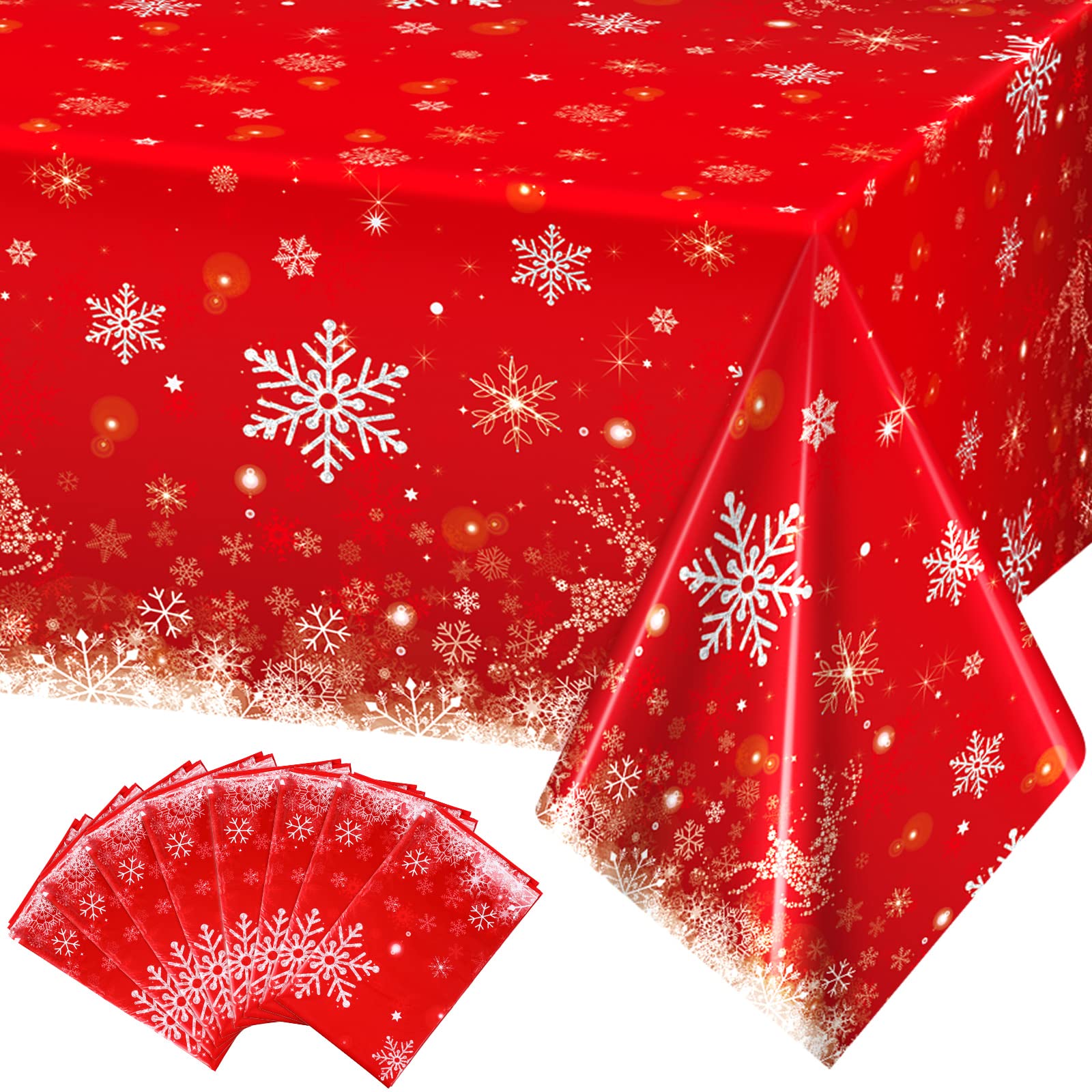 Nappes rectangulaires de Noël en plastique étanche pour protéger vos tables des taches de fête