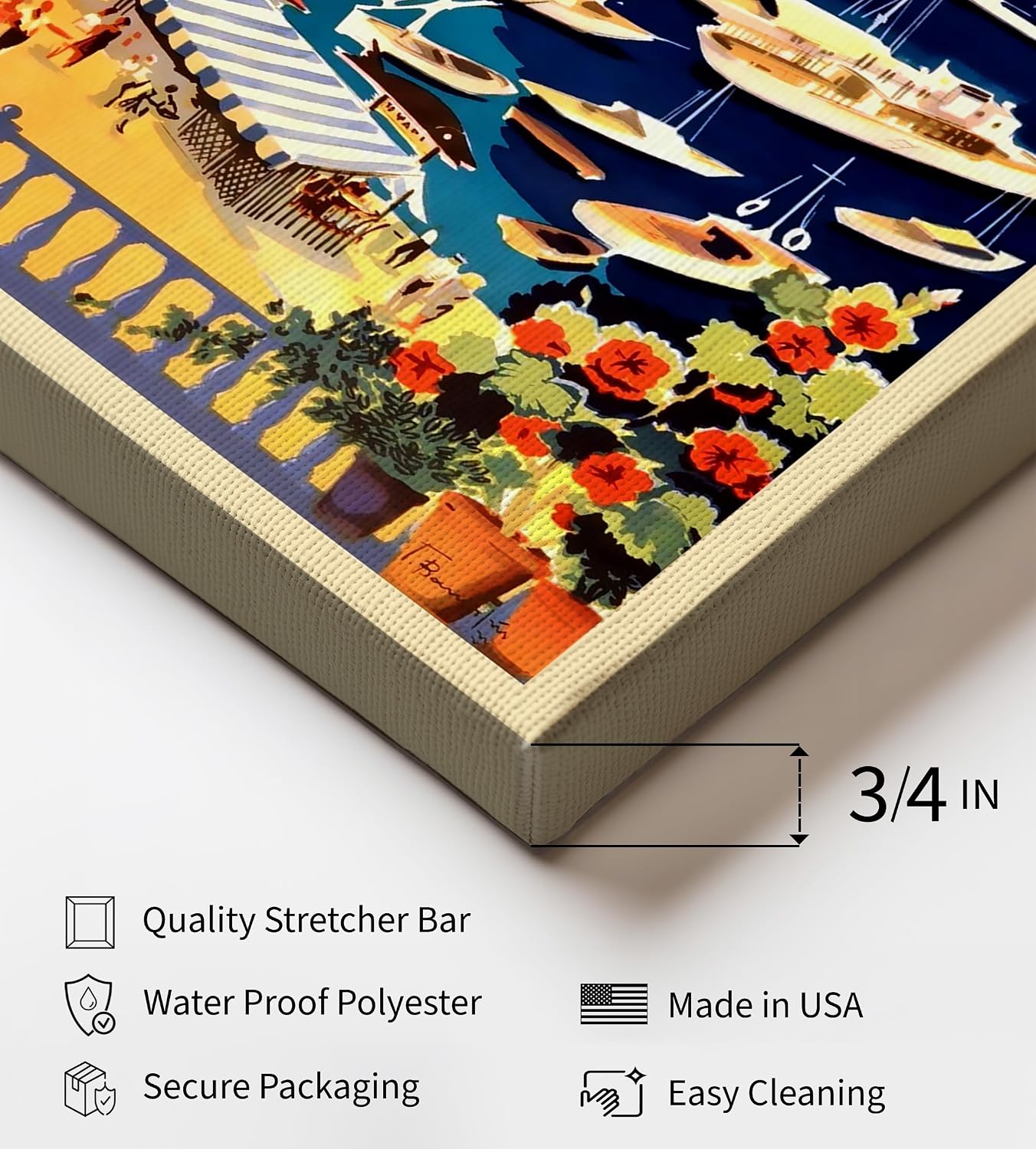 Poster Master Travel Canvas - Greece Print - Athens Art - Bay of Castella Art - Coastal Gift for Him, Her, Travel Lover - Decor for Living Room, Ocean or Beach House - 8x10 STRETCHED Canvas