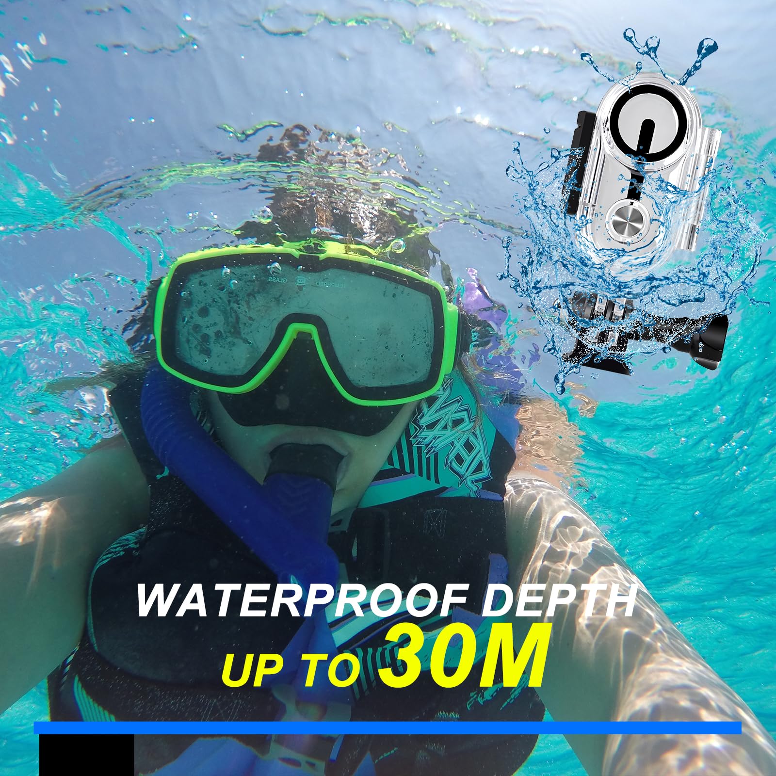 Boîtier étanche Pour Caméra Insta360 GO 3S - Résistant Jusqu'à 40 Mètres - Compatible Accessoires - Pour Plongée Et Sports Nautiques