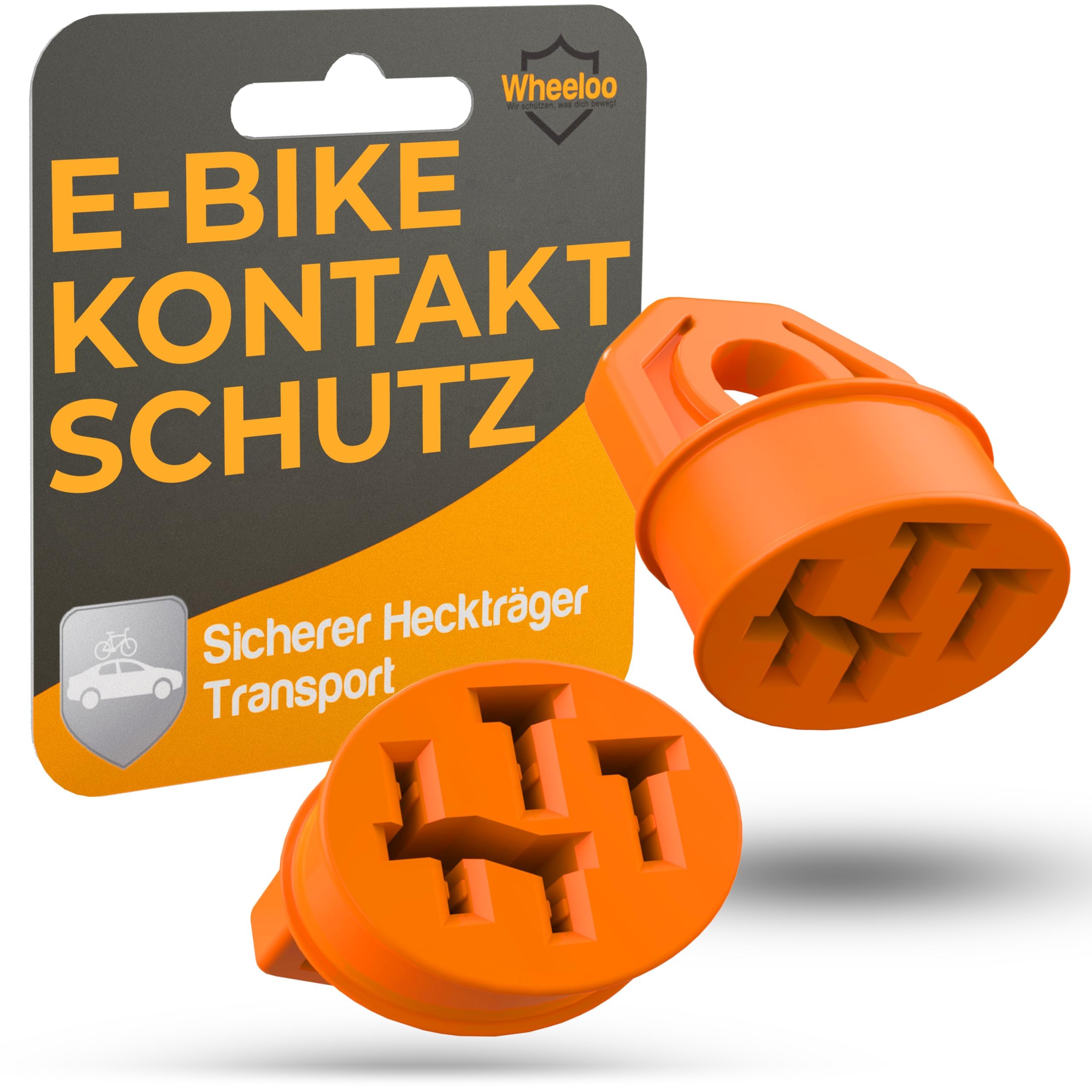 Kontaktschutz Abdeckung für Bosch E-Bike I 2er Set I Orange I eBike Akku Zubehör I Ladekabel Pin Schutz gegen Regen, Schmutz und Dreck