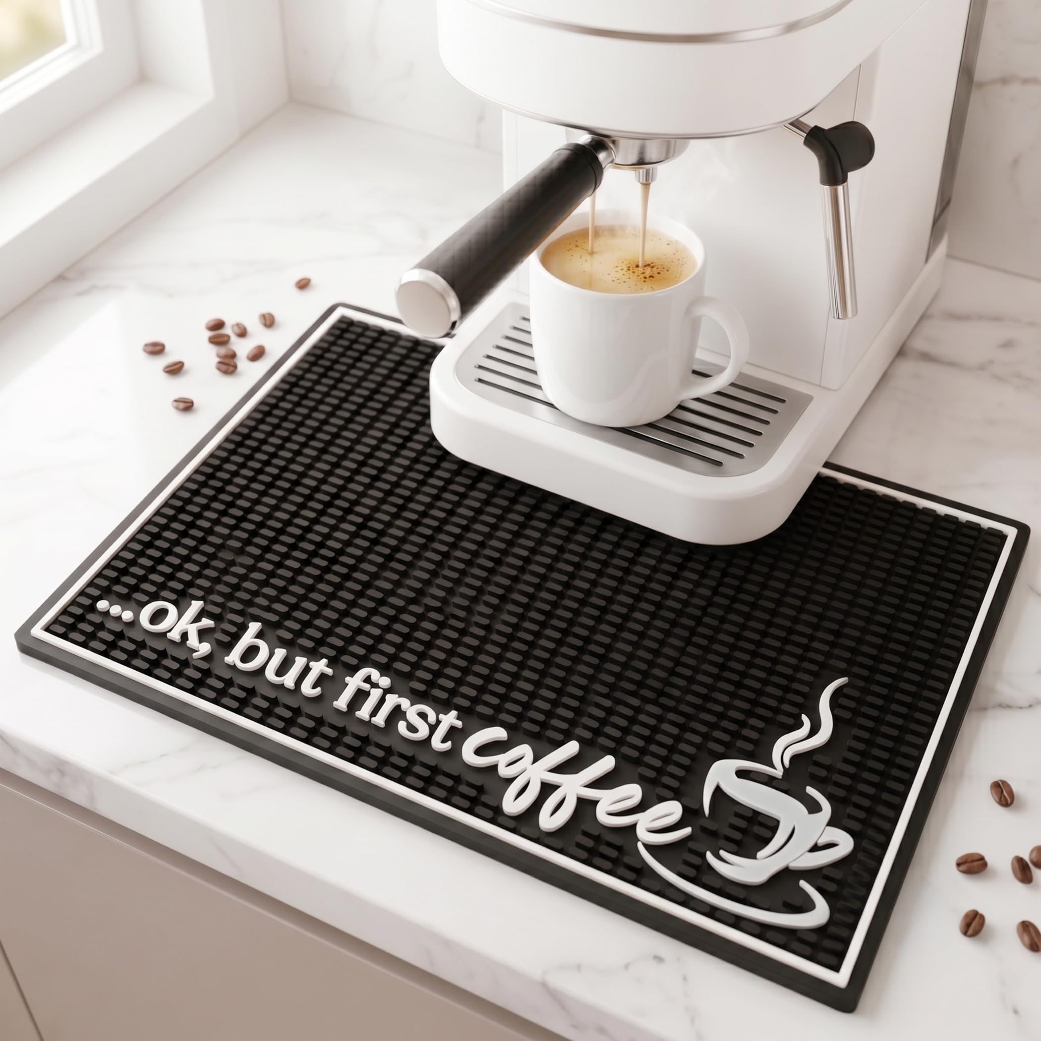Coffee Bar Mat, Rise and Shine - Coffee Bar Accessories, Station, 18x12 — Amazon image 8