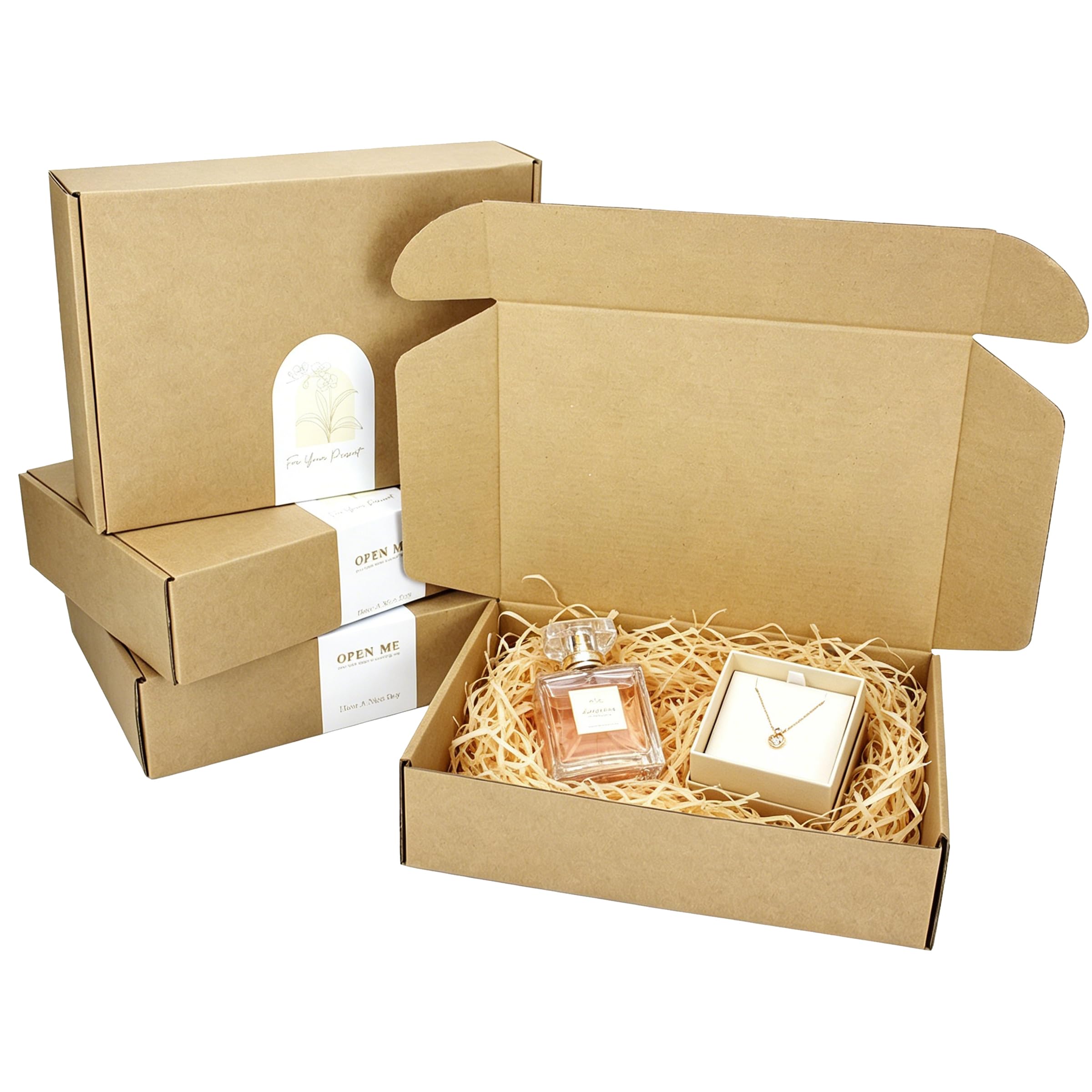 Yankmoom Brown 6 Pcs Shipping Boxes,26X18x6cm Large Corrugated Cardboard Boxes Gift Packing Boxes For Secure Storage And Packaging
