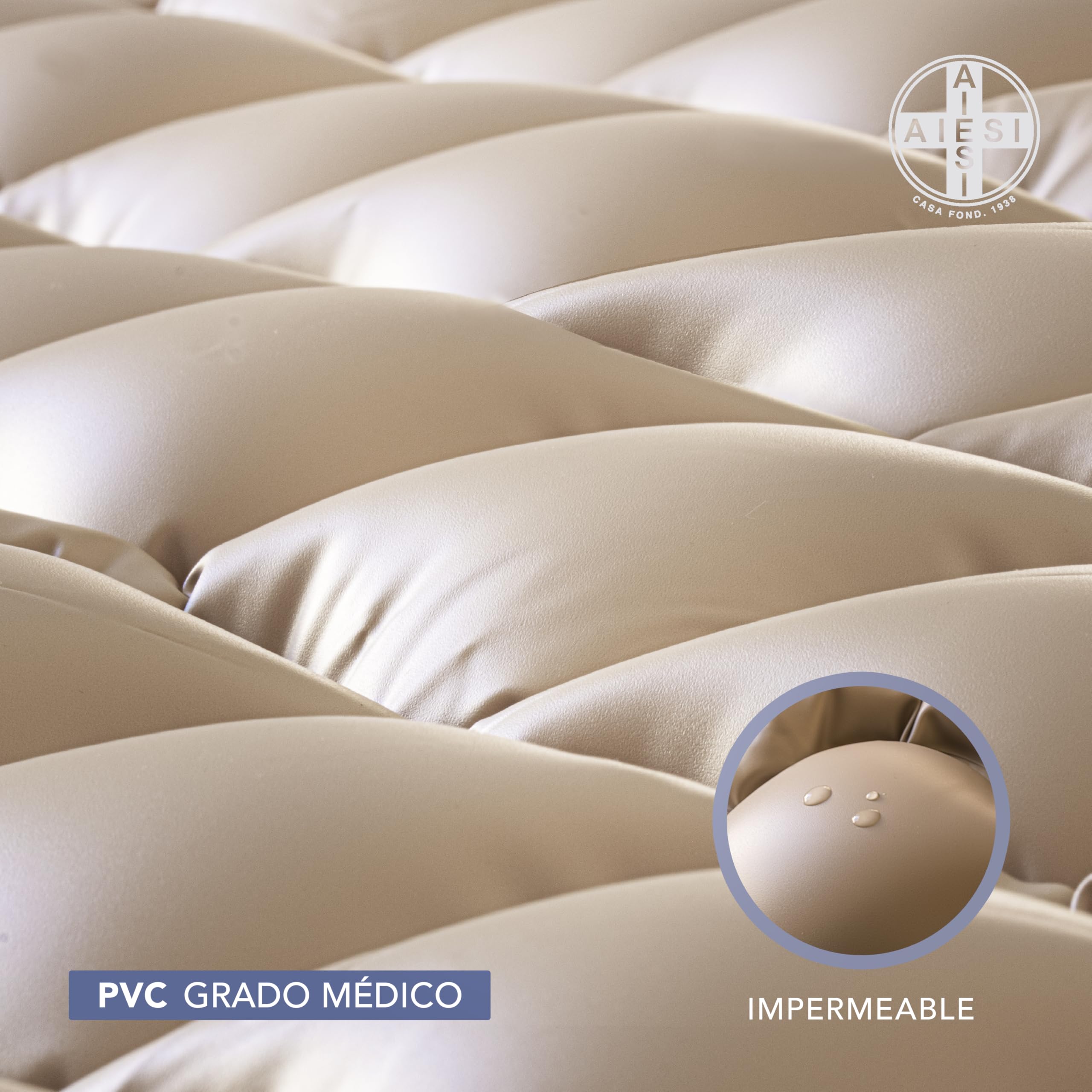 AIESI® Colchón antiescaras de Burbujas de Aire de Repuesto con Tubo de conexión sin compresor, 130 Celdas, Capacidad 150 Kg, Garantía 24 Meses
