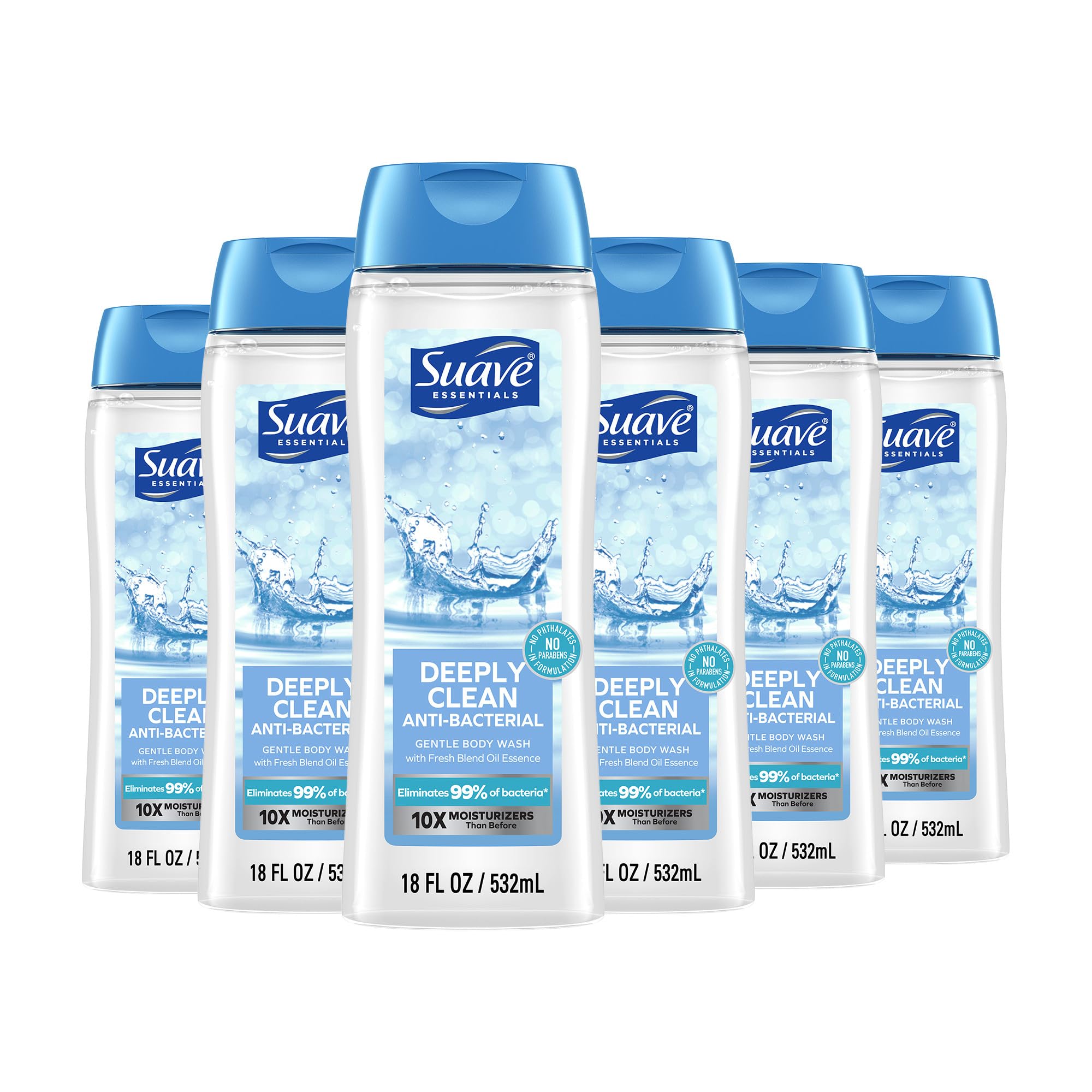 Suave Deeply Clean Antibacterial Body Wash with Glycerin Vitamin E Moisturizing Skin Cleanser For Soft Smooth Skin Long