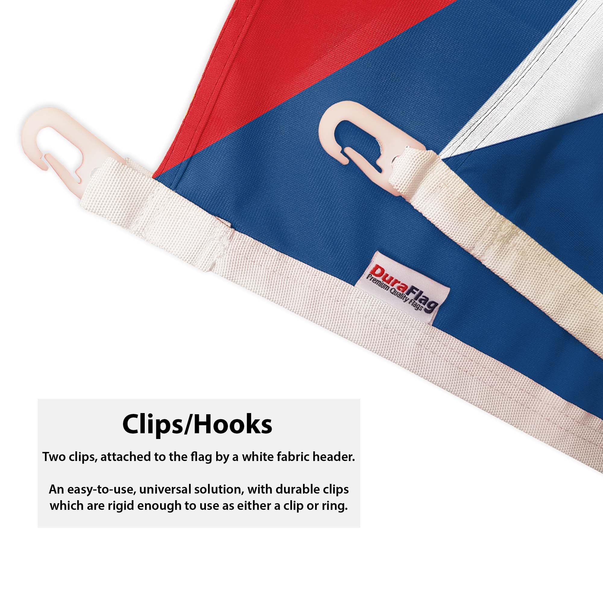 Czech Republic DuraFlag with Clips 5ft x 3ft Premium Quality Flag 150cm x 90cm, 5ft x 3ft (150cm x 90cm) - Image 2
