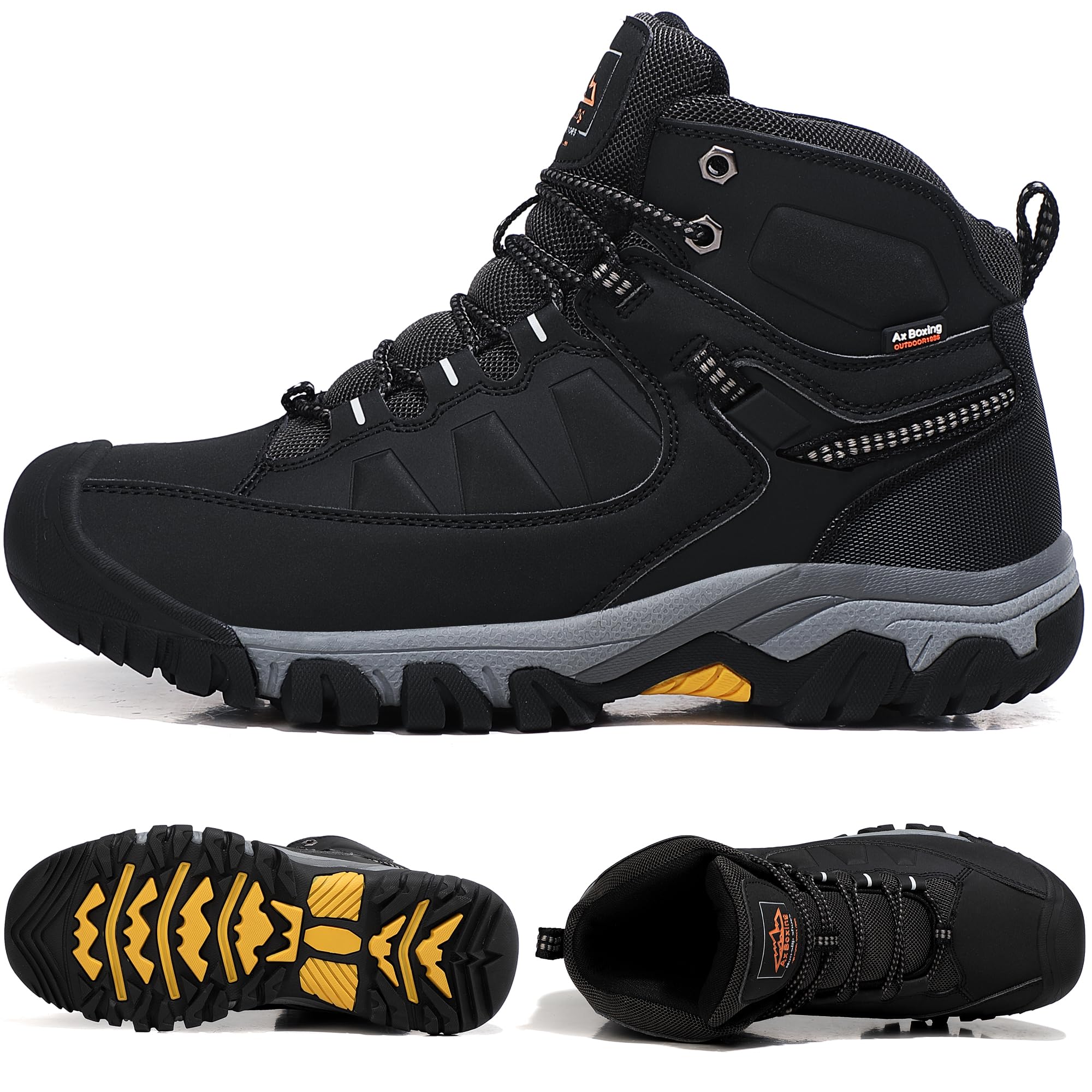 AX BOXING Scarpe Uomo Invernali Caldo Fodera Stivali Antiscivolo Scarponcini Uomo Invernali Scarpe Trekking Stivaletti Taglia 41-46 EU