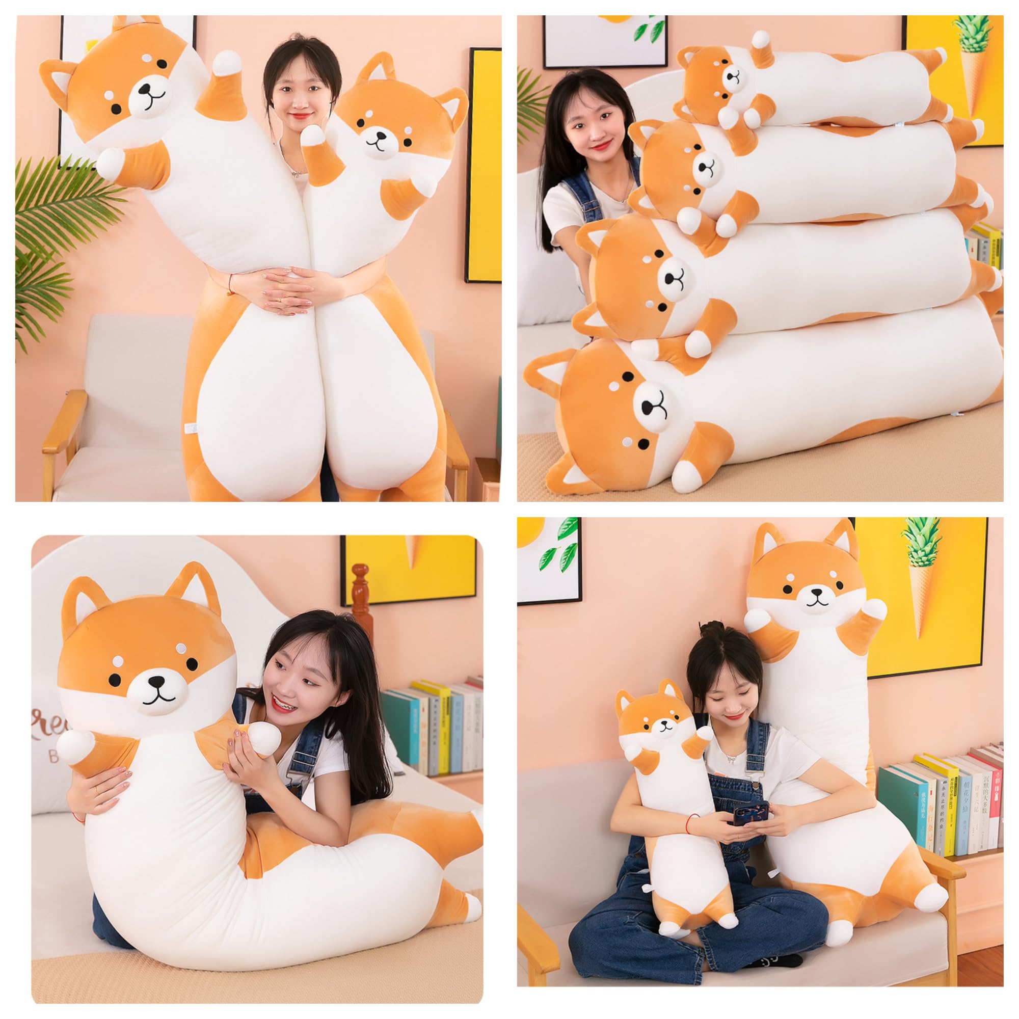 OUKEYI Cute Corgi Dog Plush Toy, Stuffed Soft Animal Cartoon Pillow Plush Toy Gifts for Girls Boy (Brown, 30cm