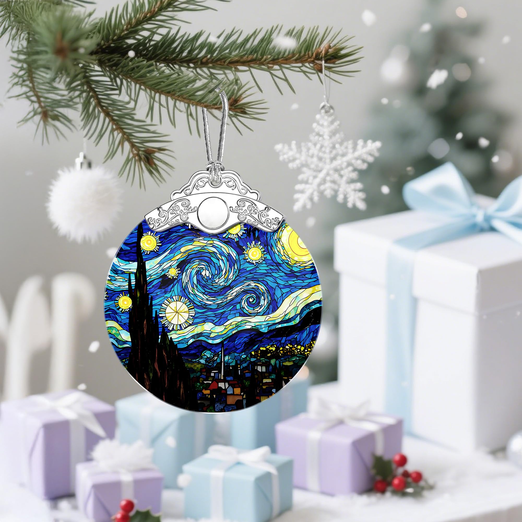 アスティエ　オーナメント　クリスマス　ゴッホ Amazon.co.jp: ゴッホ星月夜クリスマスオーナメント:クリスマスツリー