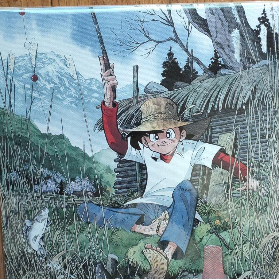 矢口高雄　水墨画　イカ Amazon.co.jp: 「品」釣りキチ三平キャンパスアート ※矢口高雄