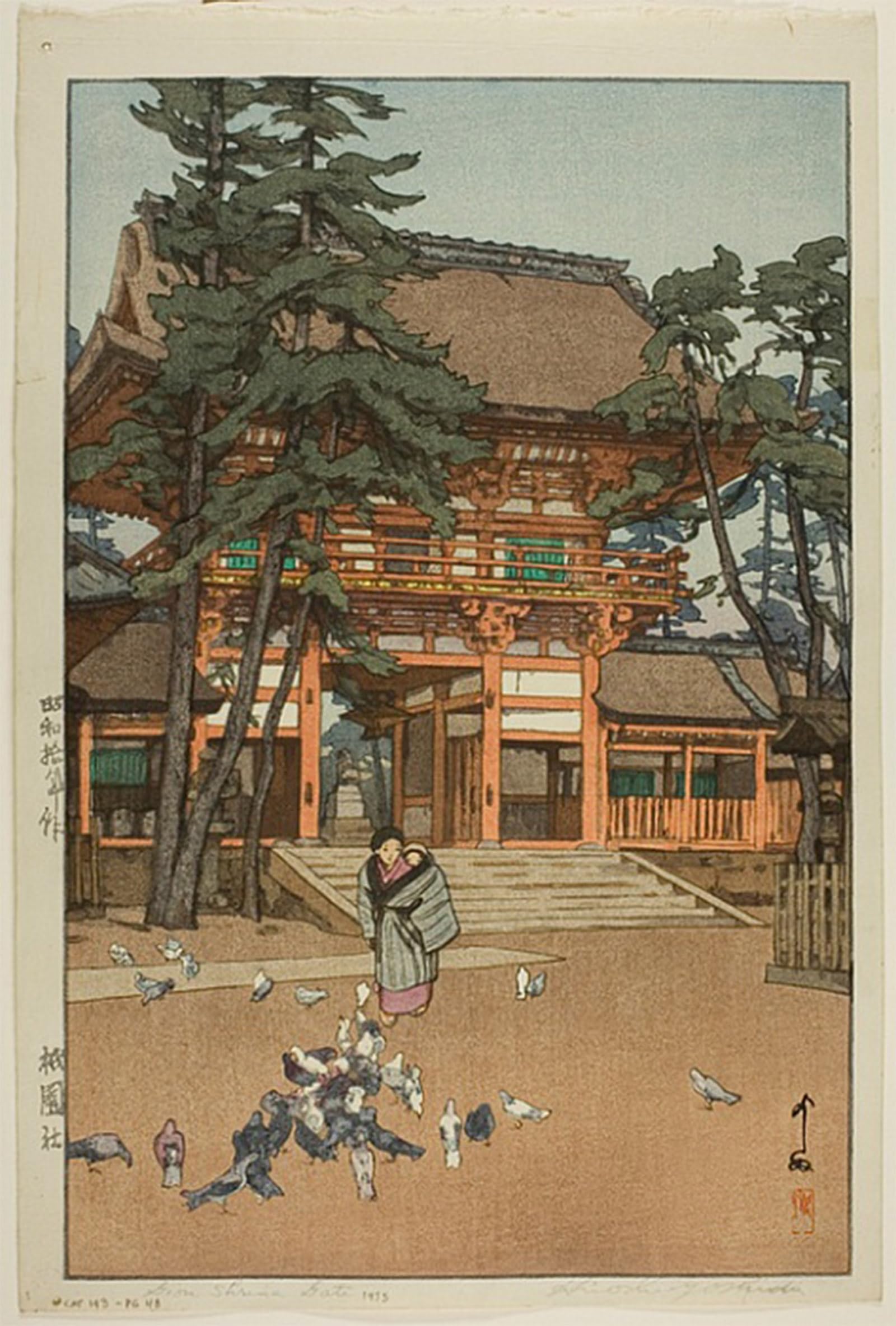 POSTERIIk Famous Modern Artwork Art Mural Gion Shrine Gate by Yoshida Hiroshi Oil Paintings Pictures for Home Decor 60x90cm