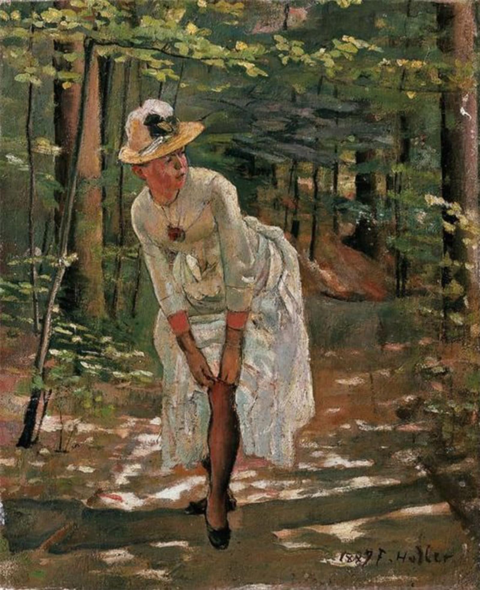 ARTXLXXBN Famous Prints Artwork Pictures Poster Painting Art la Giarrettiera Ferdinand Hodler Artwork Landscape Pictures for Home Decor 60x90cm