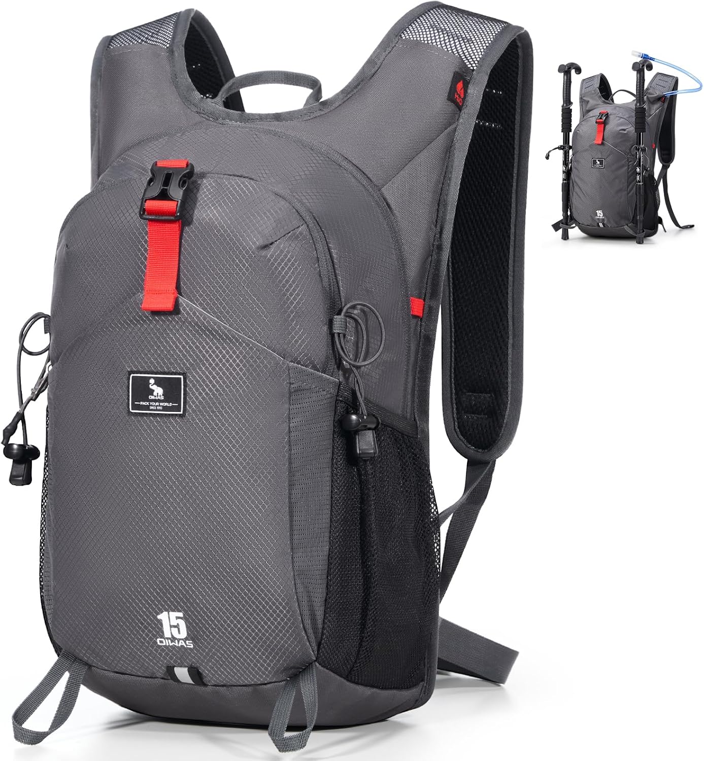 OIWAS Small Hiking Backpack – 15L Hiking Backpacks Water Resistant Camping Backpack Lightweight Hiking Daypack with Hydration Bladder Outlet OIWAS Small Hiking Backpack – 15L Hiking Backpacks Water Resistant Camping Backpack Lightweight Hiking Daypack with Hydration Bladder Outlet