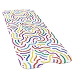 YINENN Bath and Shower Safety Mats 40x16 inch, Non Slip with Suction Cups for Bathroom Stall and Tub Floor, Extra Large and Machine Washable, Drain Holes Keep Bathtub Clean, Colored Lines