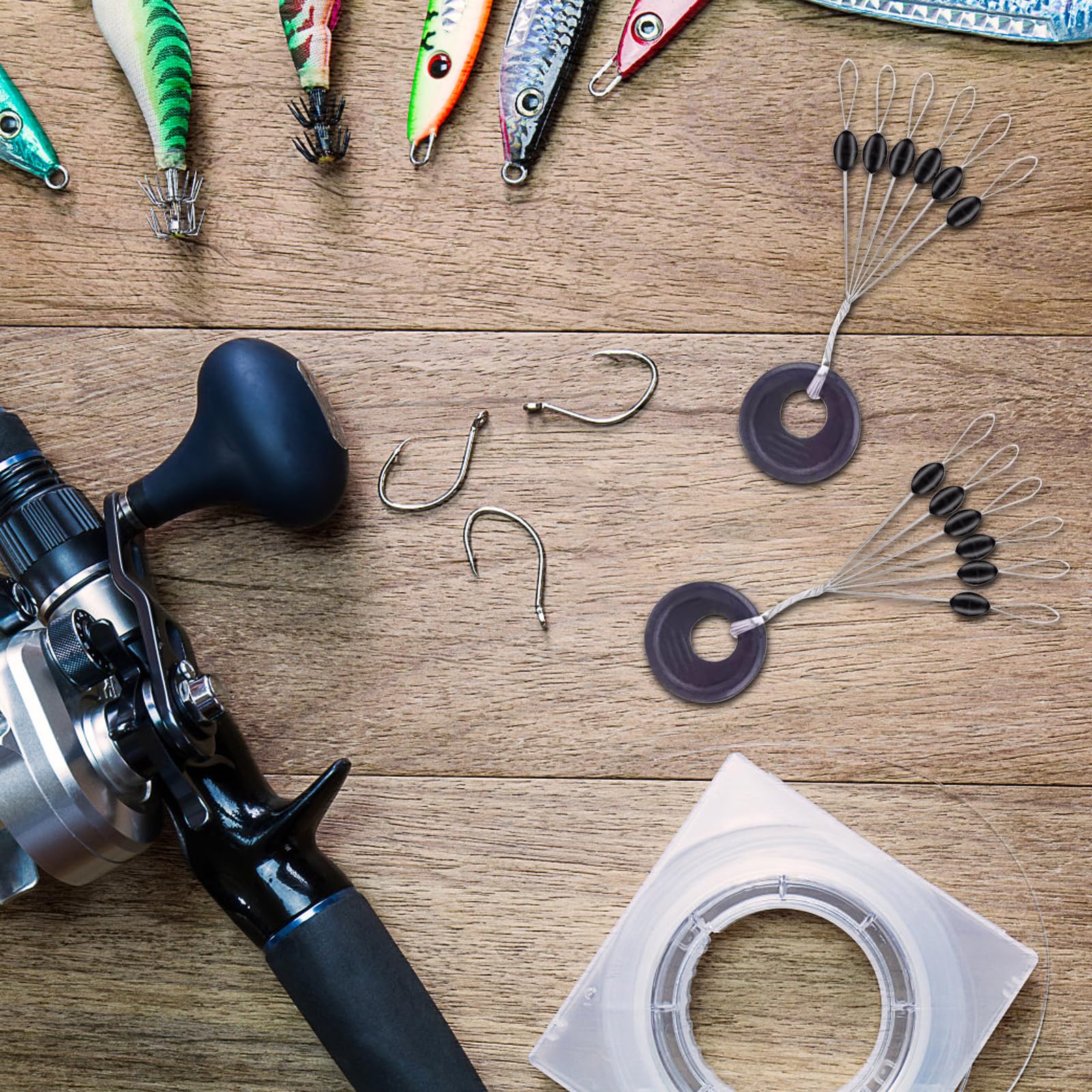 MIPIACE 180 Pezzi Stopper in Gomma Pesca 6 in 1 Stopper Lenza