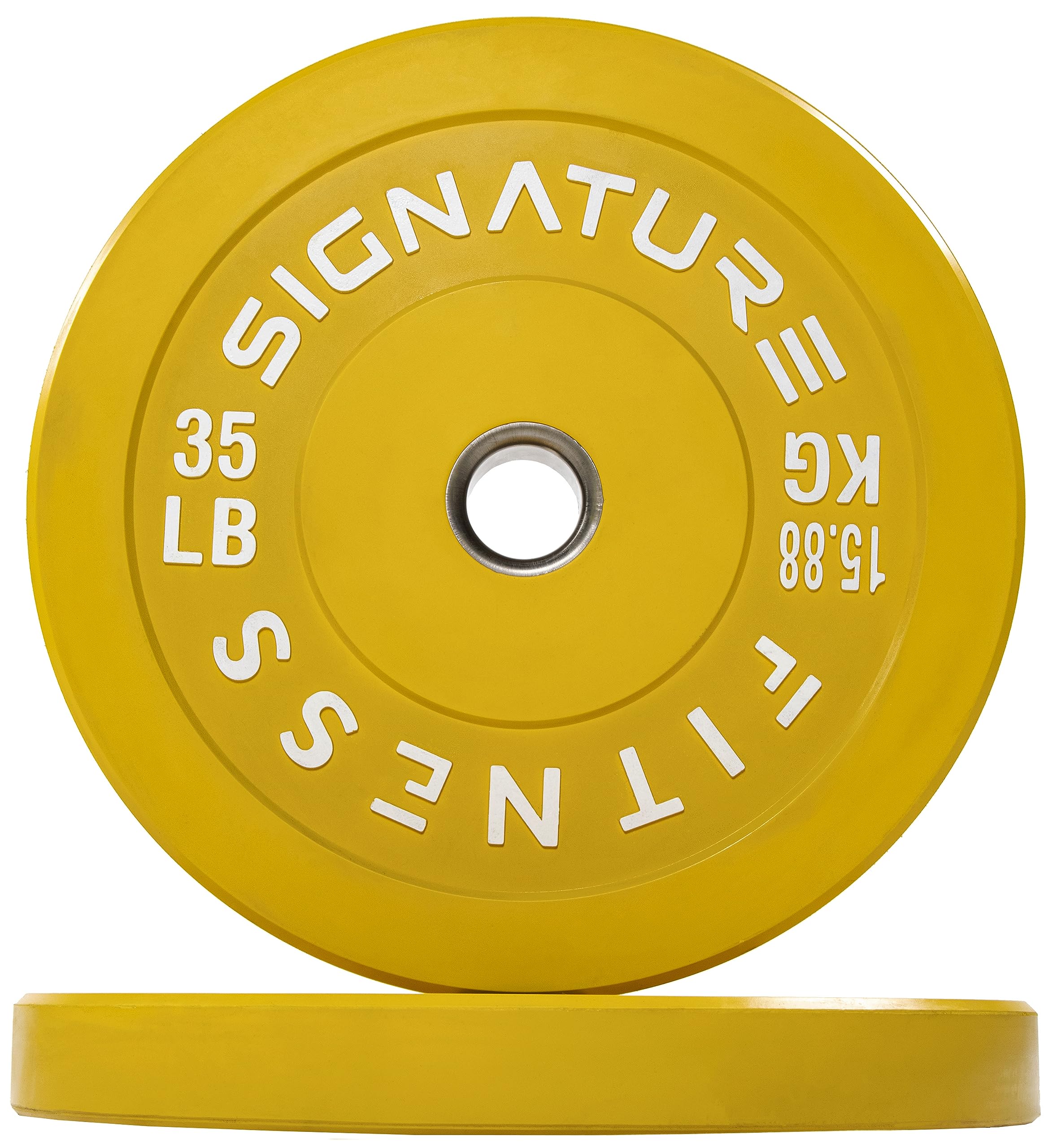 fitvids 2" olympic bumper plate weight plates with steel hub - 35lb - 35 lbs - colored