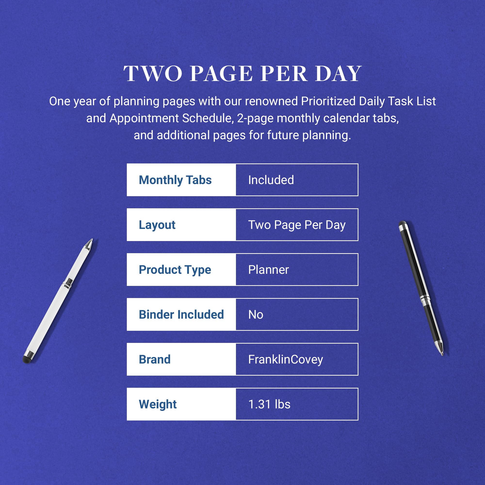 Amazon.com : FranklinCovey - Original Two Page Per Day Ring