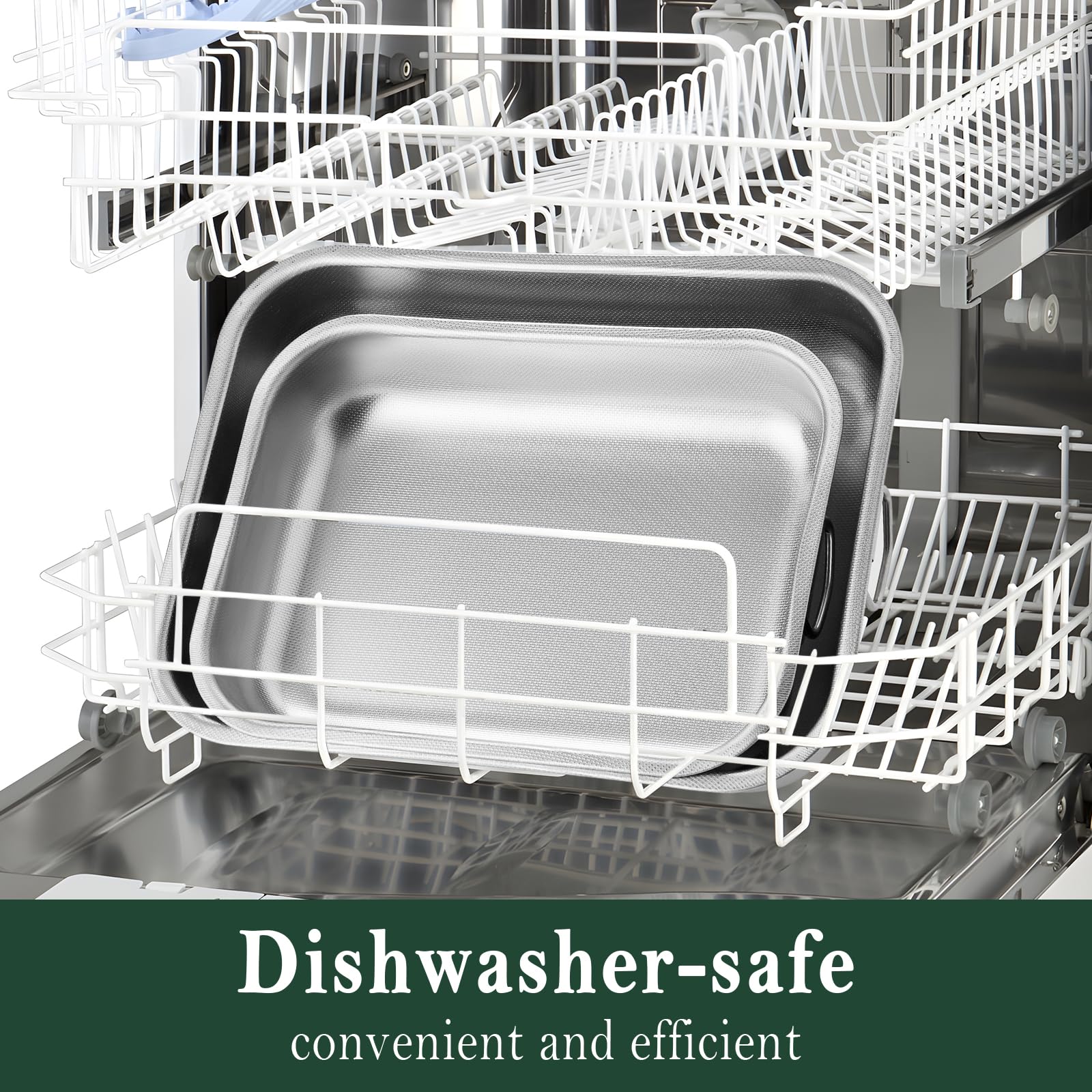 Set 4 Teglie Da Forno Rossetto Acciaio Inox - Lasagnera Rostiera Rettangolare 40-25cm - Foto 11