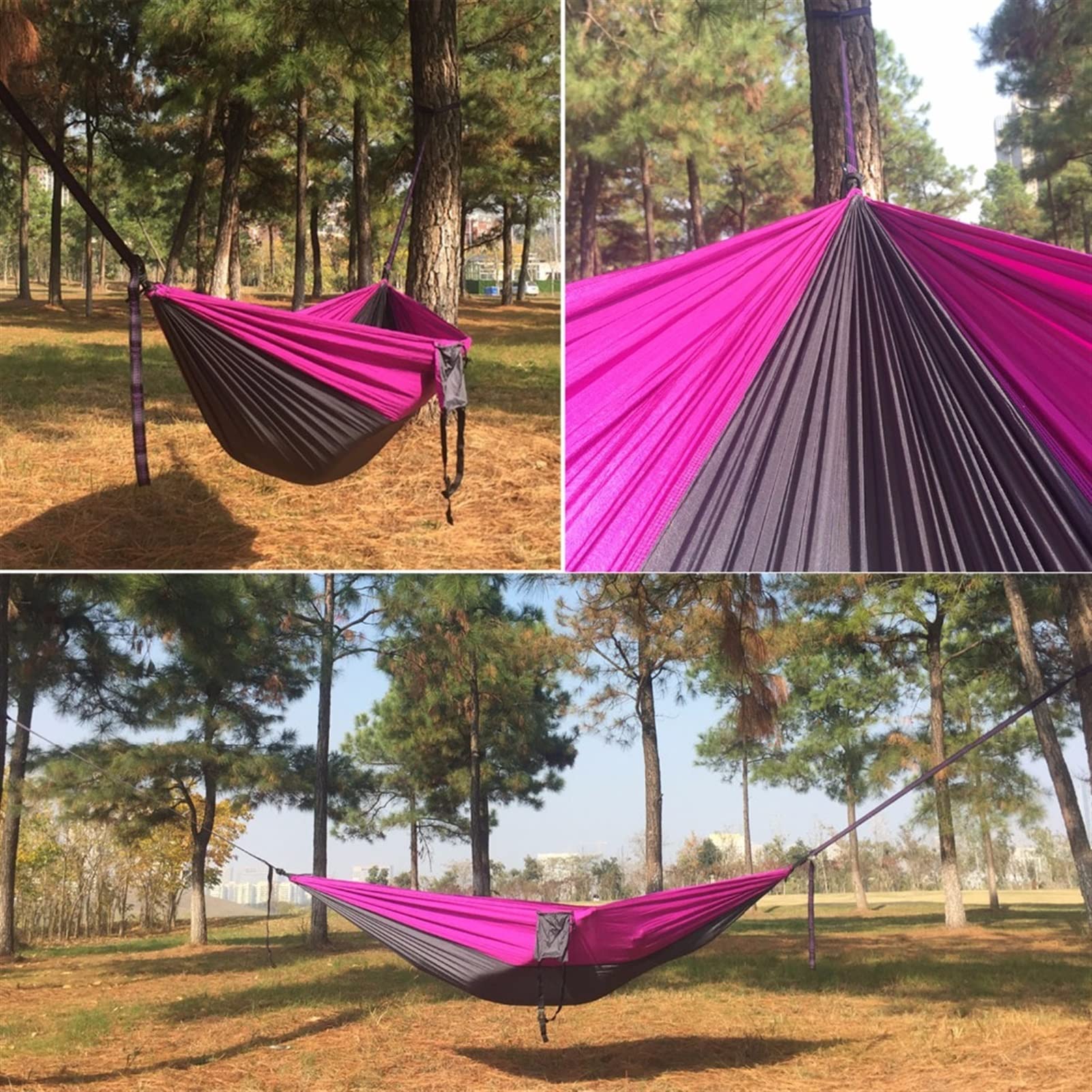 Altalena Amaca a Doppia Paracadute, Tessuto in Nylon, Hammock Portatile dell'Esercito for Campeggio all'aperto di Viaggio Arrampicate e Altalene (Color : Red And Black)
