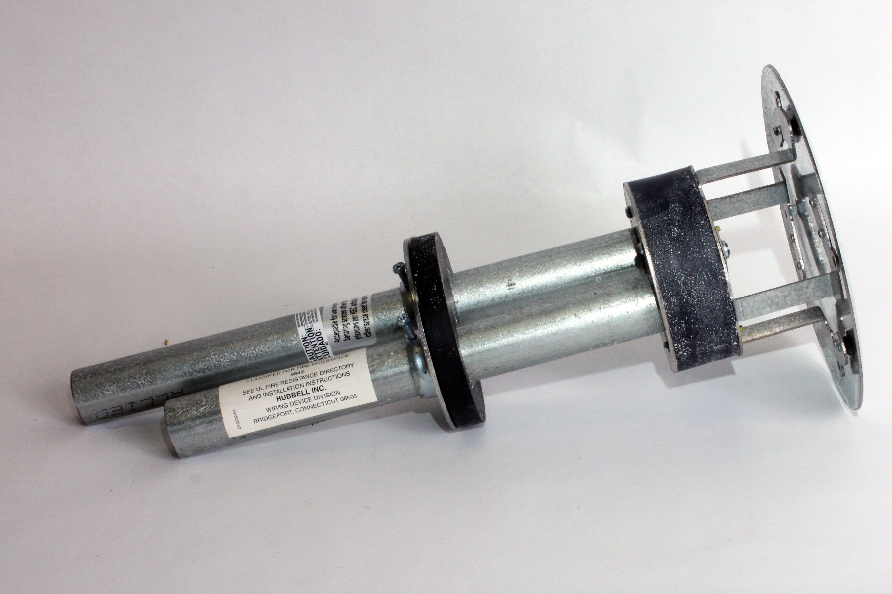 Hubbell Wiring Systems S1PTFIT SystemOne Aluminum 3 Piece Unit Dual Channel Fire-Rated Poke-Through Floor Pedestal, 8