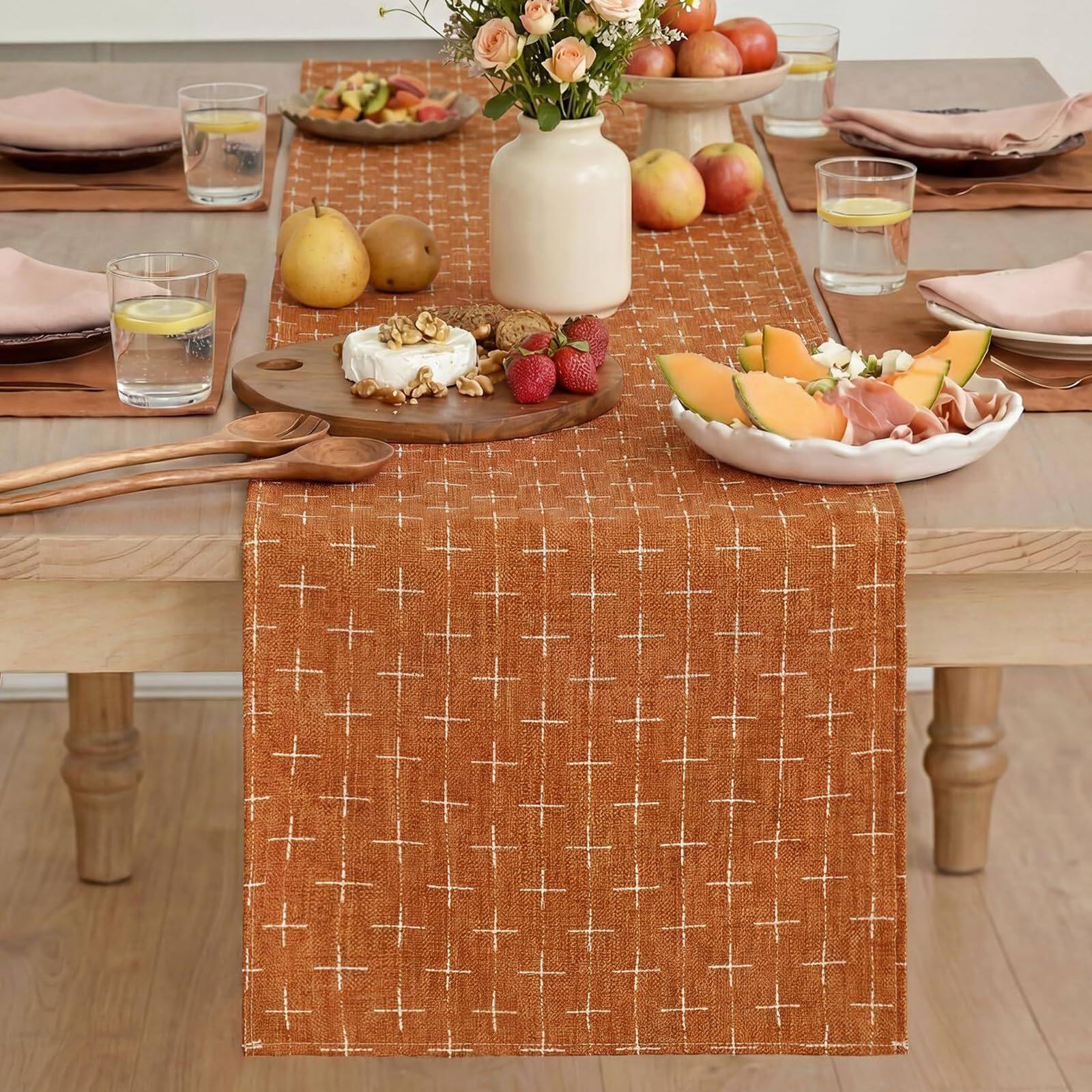 Minimalist Long Table Runner, Modern-Style Table Runner, for Decorating Dining Tables, TV Consoles, Shoe Cabinets, Coffee Tables, and the Foot of the Bed(Orange,280cm/110.2in)