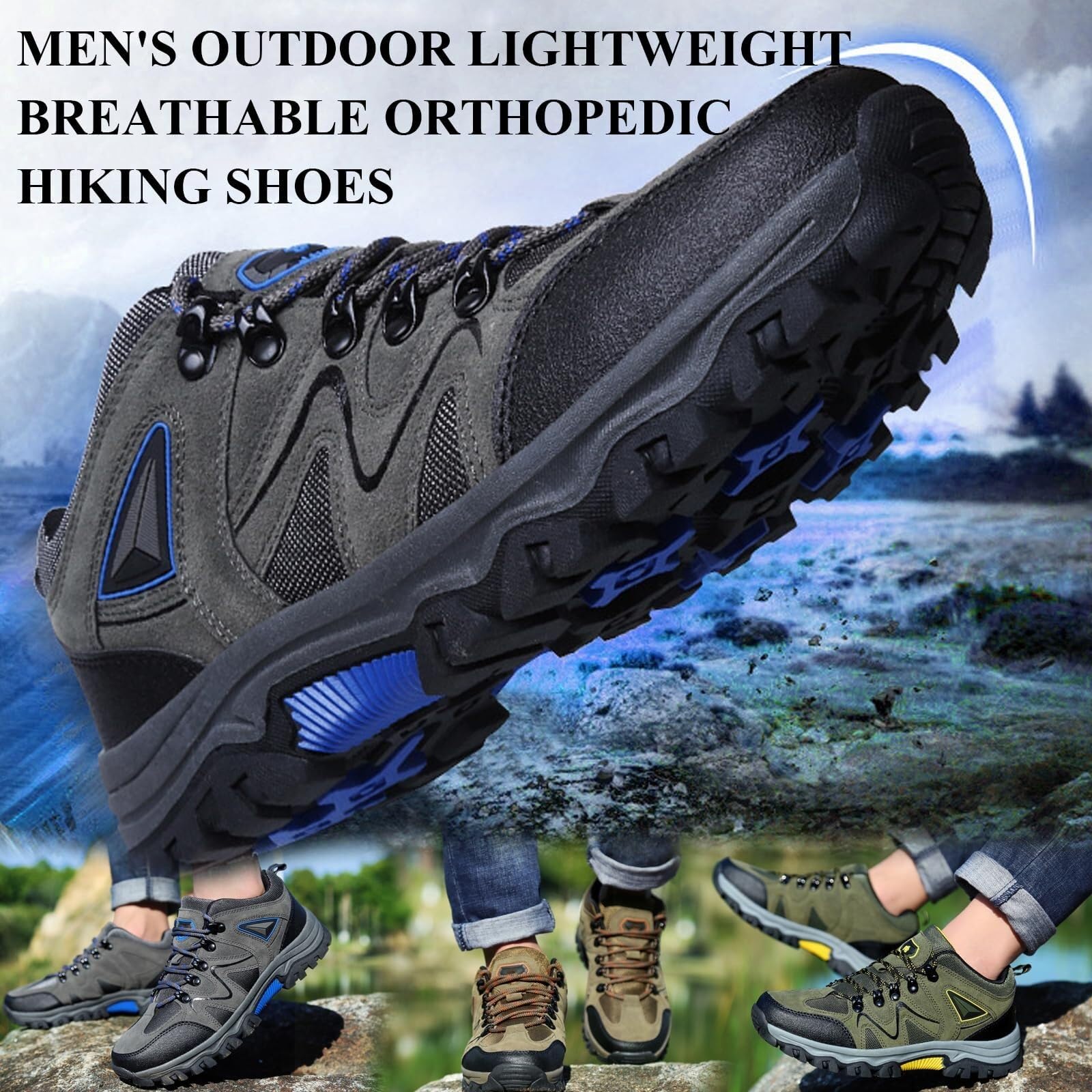 Zapatos De Montaña Trekking Zapatos de senderismo ligeros y transpirables for hombre, cómodos for el trabajo al aire libre Aire Libre Y Deporte