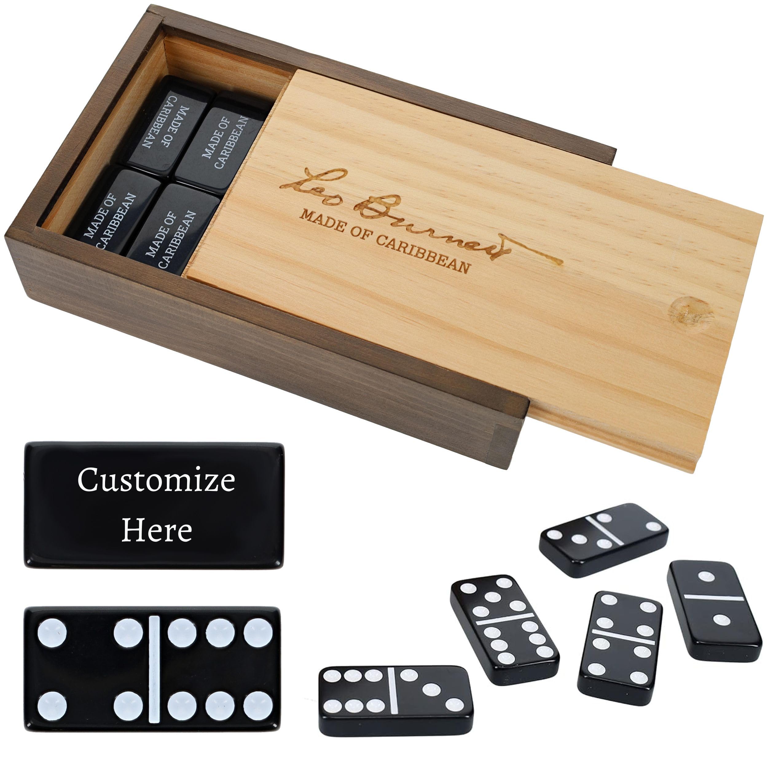 Amazon.com: WE Games Custom Double 6 Black Dominoes Set in
