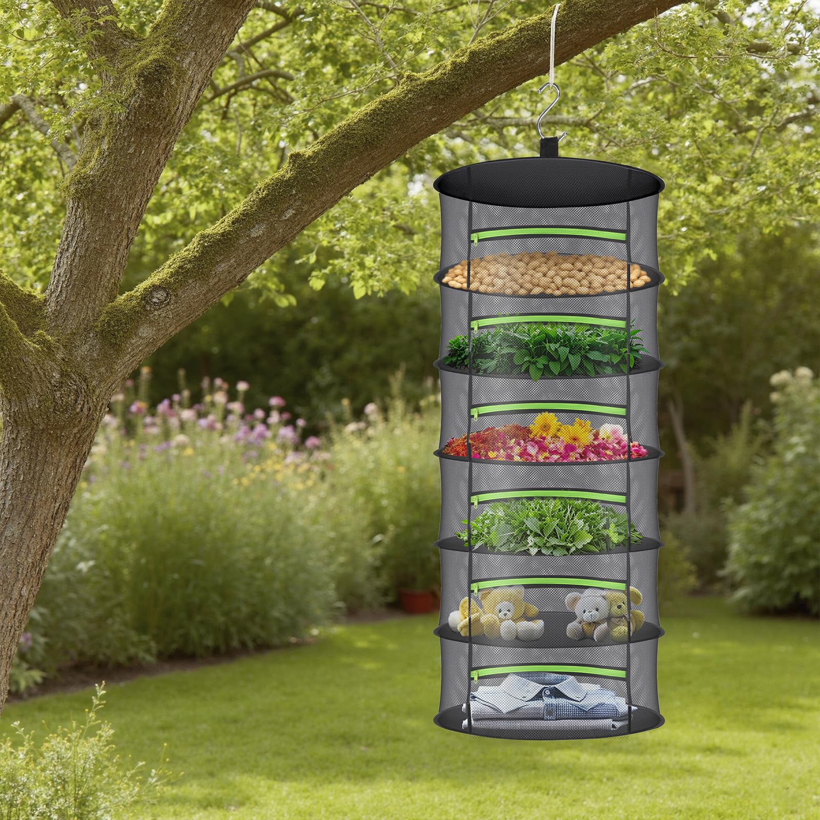 Amazon.co.jp: Huolacove ハーブ乾燥ラック メッシュデザイン - 吊り