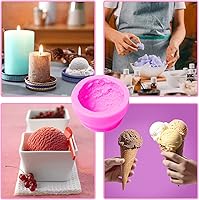 Vista 2 de Moldes de silicona en forma de bola de helado 3D, moldes para hacer galletas, moldes para hacer velas, moldes de silicona para jabón y arcilla