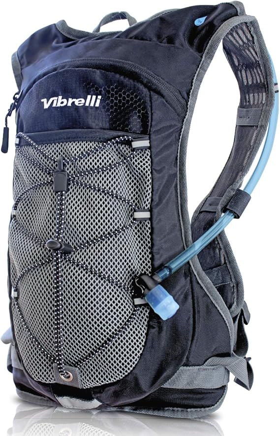Vibrelli Hydration Pack & 2L Hydration Water Bladder High Flow Bite Valve