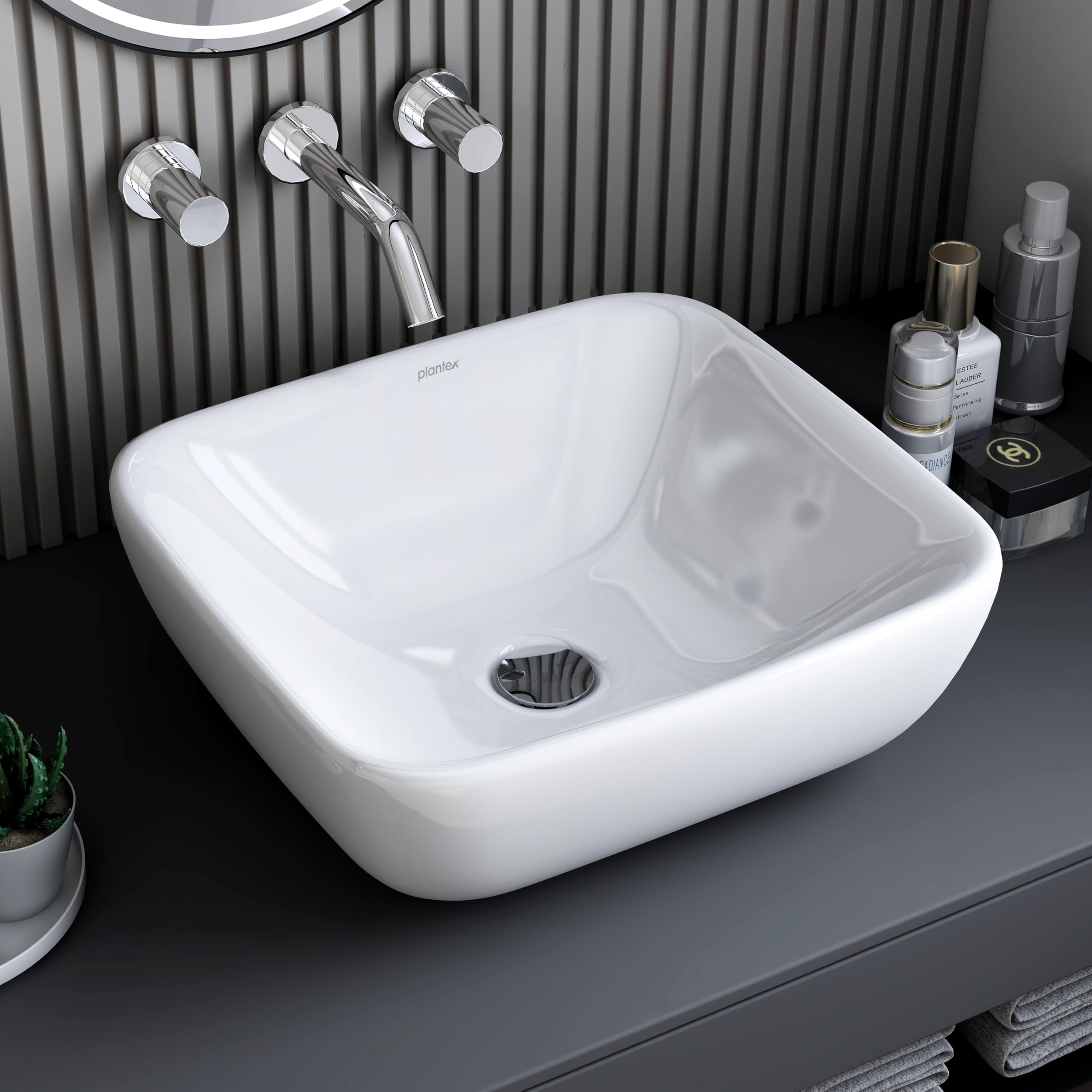Plantex Ceramic Wash Basin/Tabletop Wash Basin/Wash Basin for Bathroom/Kitchen/Restaurant (Glossy White, 18.5 x 16.5 x 7 Inch) (B0BT9S9KCP) Amazon Price History, Amazon Price Tracker
