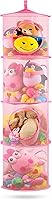 Vista 10 de Almacenamiento Colgante para Juguetes de Peluche, Organizador de Almacenamiento de Peluches Plegable para Rincón con 4 Compartimentos, Organizador