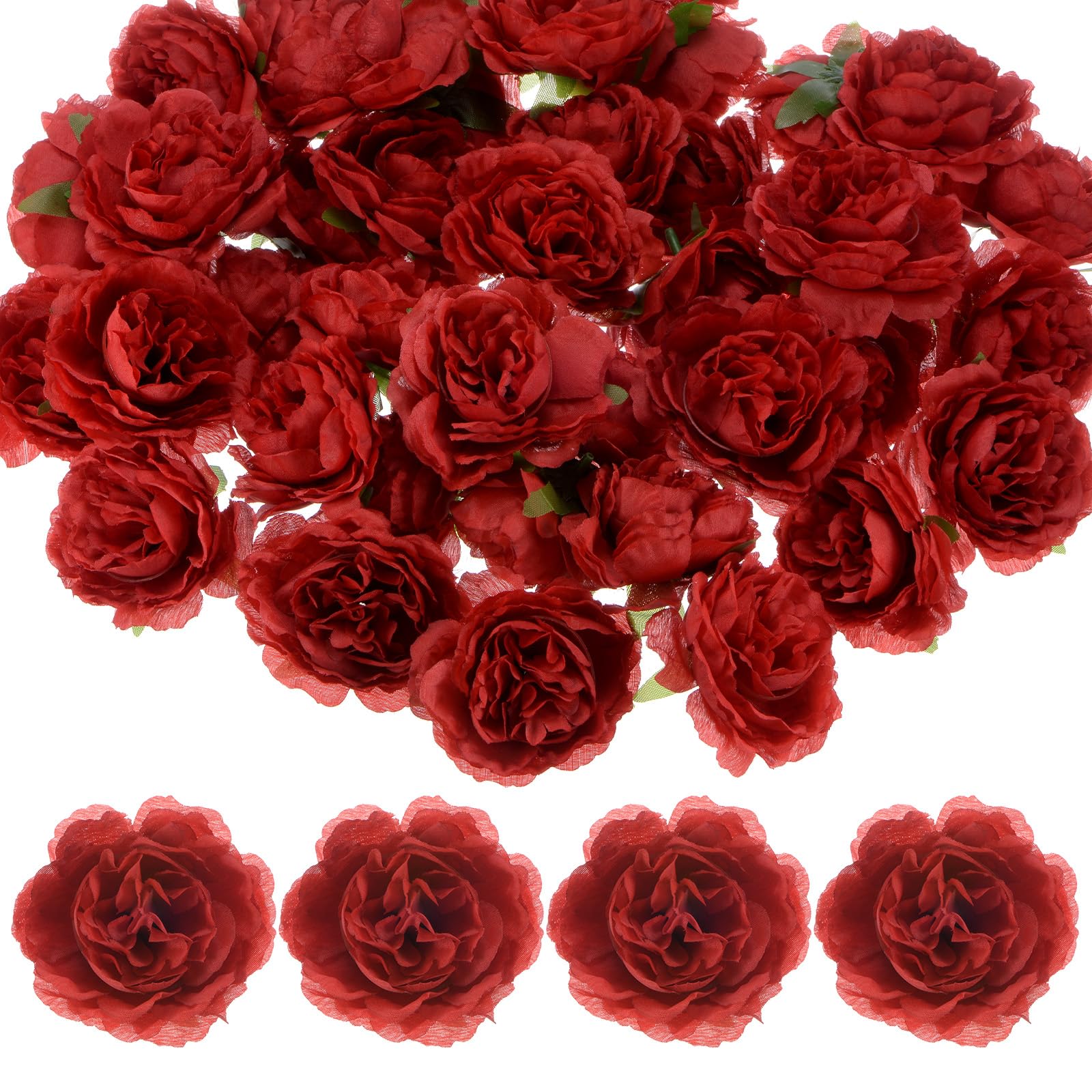 40-Pack Artificial Peony Flower Heads - 3.15 Inch Silk Faux Peonies For Wedding, Bouquet, Home Decor (Blue) - View #4