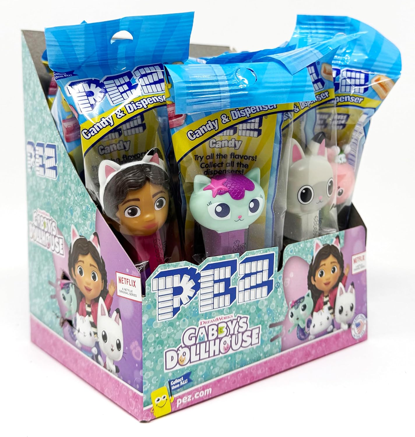 Pez Gabby's Dollhouse Dispensers Individually Wrapped Candy, Gabby's Dollhouse Party Favors For Kids, 12 Pack Assorted Pez Dispensers