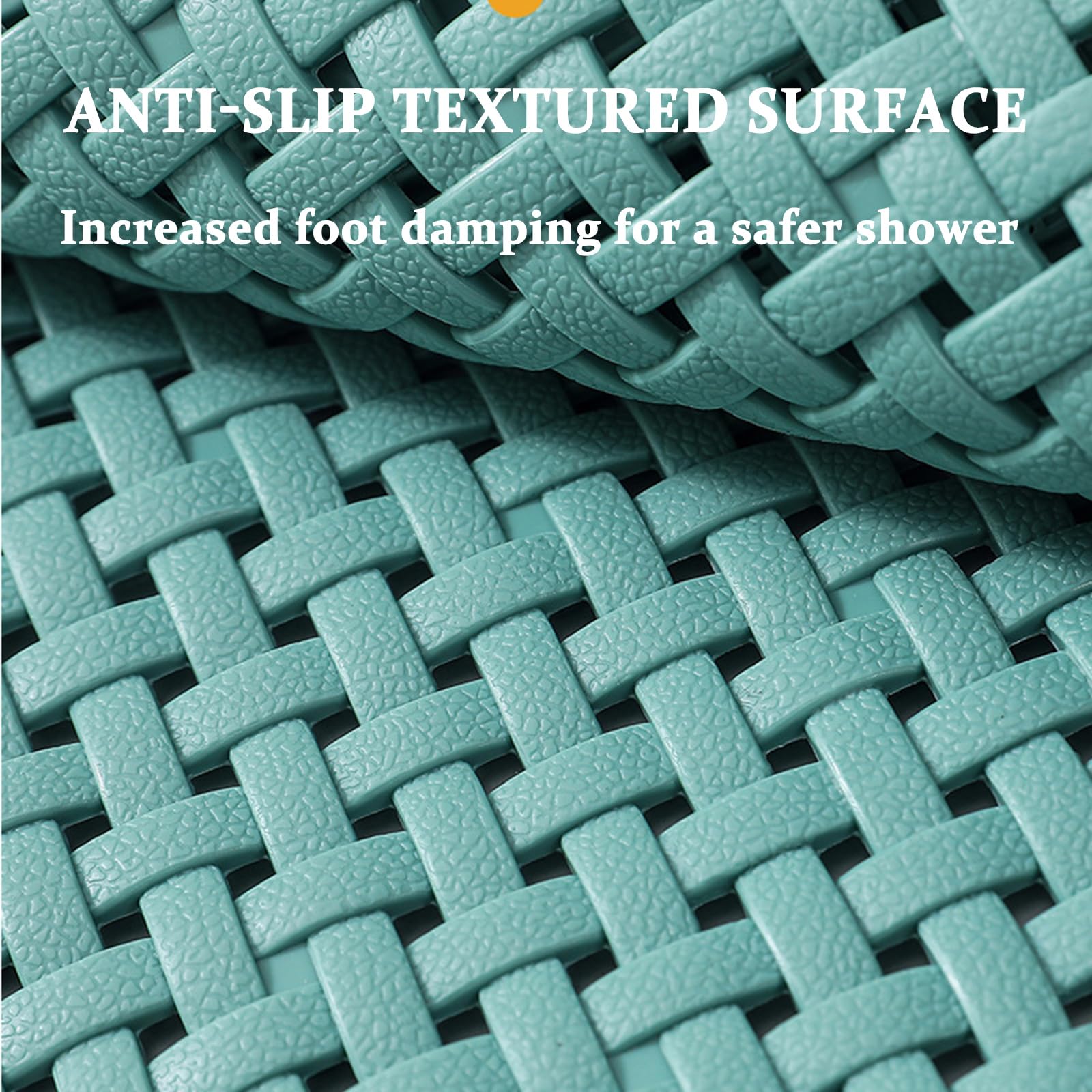 Weich Duschmatte rutschfest mit Gewebtes Texturdesign, Sicherheits Badewannenmatte Badematte mit Ablauflöchern, Antirutschmatte Dusche für Badewanne und Nassbereiche,A,48x78cm/19x31in