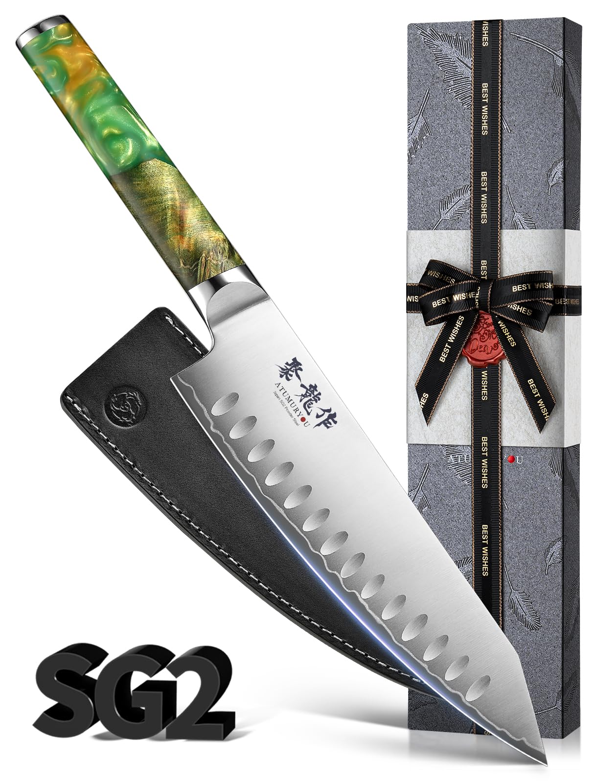 8'' Japanese Chef Knife, Professional Handcrafted Damascus VG10 Steel — Amazon image 9