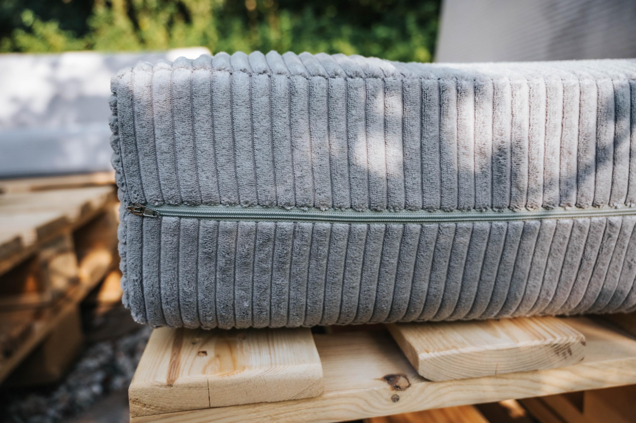 Gutekissen® Coussin de Palette Extérieur – Confort en Mousse pour Salon de Jardin, Terrasse, Balcon PFL (Dossier 120x40, Marron Clair)