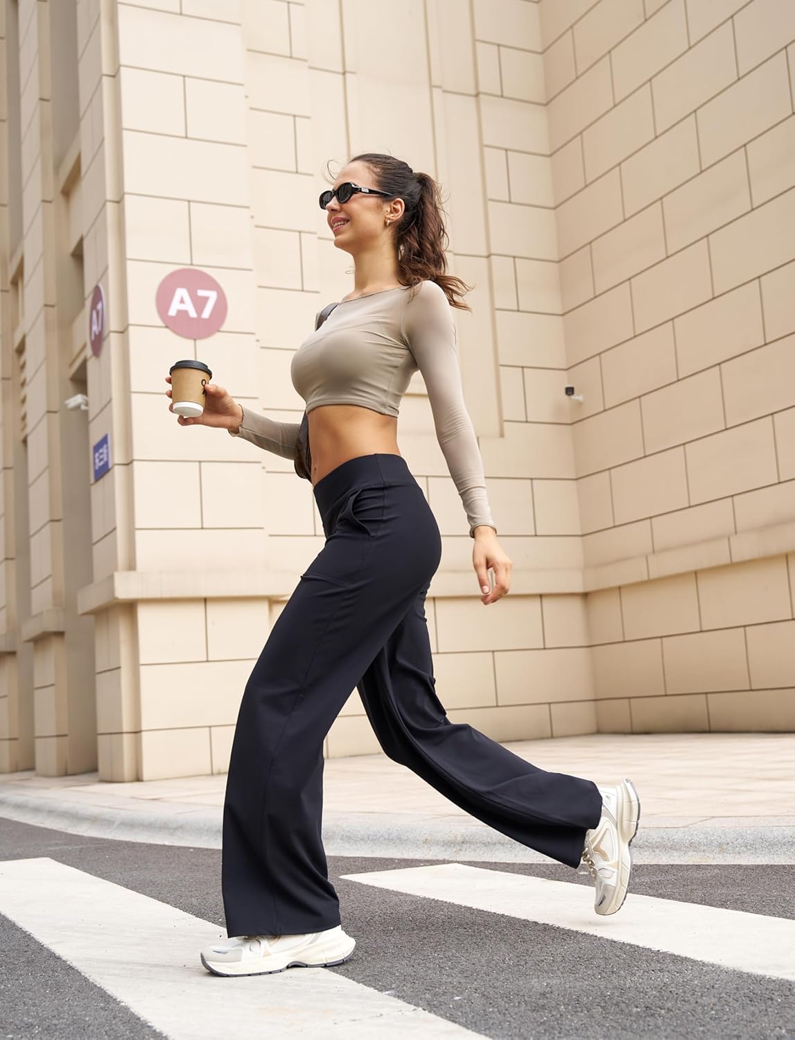 Wide Leg Pants for Women with Pockets High Waisted Yoga Pants Lounge Buttery Soft Dress Work Palazzo Casual Sweatpants - Image 9