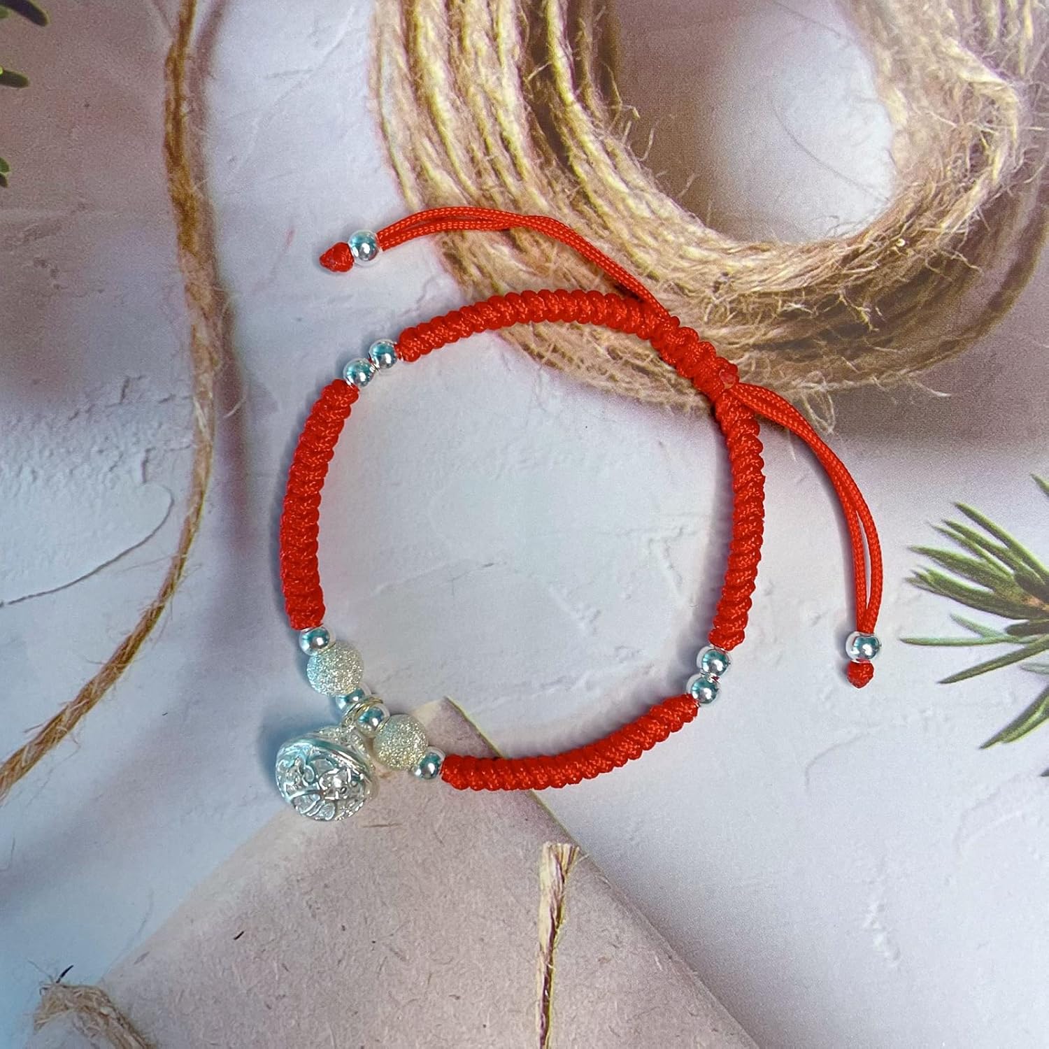 Protection Bracelet for Women Men Real 925 Sterling Silver Lucky Bell Amulet Red Purple Black Gray Rope Bracelet Handmade String Adjustable Jewelry Gift - Image 7