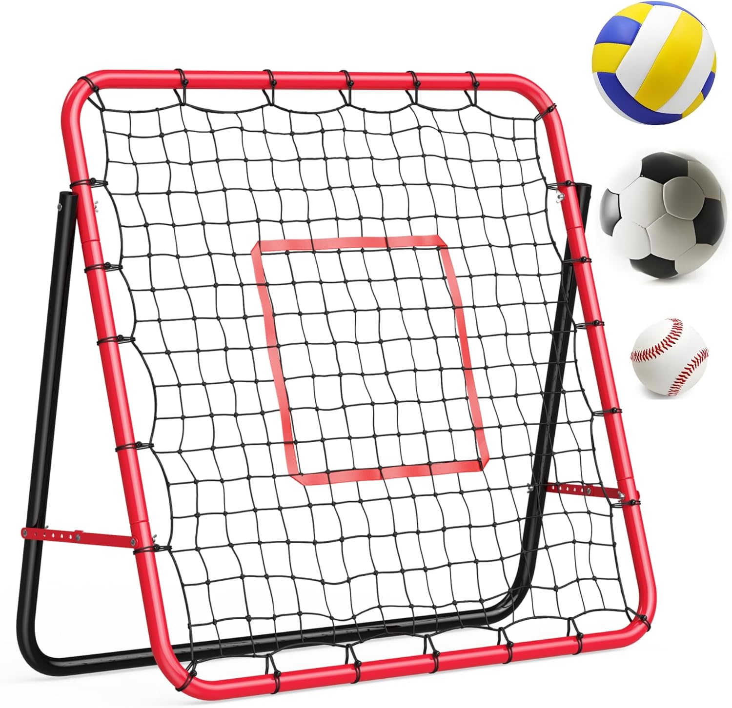 GarveeLife 4x4ft/5x4ft Adjustable Soccer Baseball Rebounder Net - Portable Training for Passing, Throwing, Ball Control & Backyard Practice