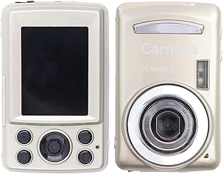 Câmera com zoom digital, câmera portátil Câmera de blog compacta para crianças Câmera de bolso 16mp 30fps 16x Zoom 2.4 polegadas LCD com tela de vídeo câmera digital Hd para casa(ouro)