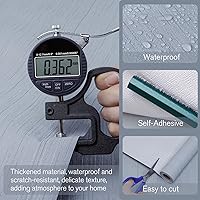 Vista 3 de Light Blue Peel and Stick Grasscloth Texture Wallpaper 15.7"x120" Vintage Wallpaper Removable Waterproof Azul claro