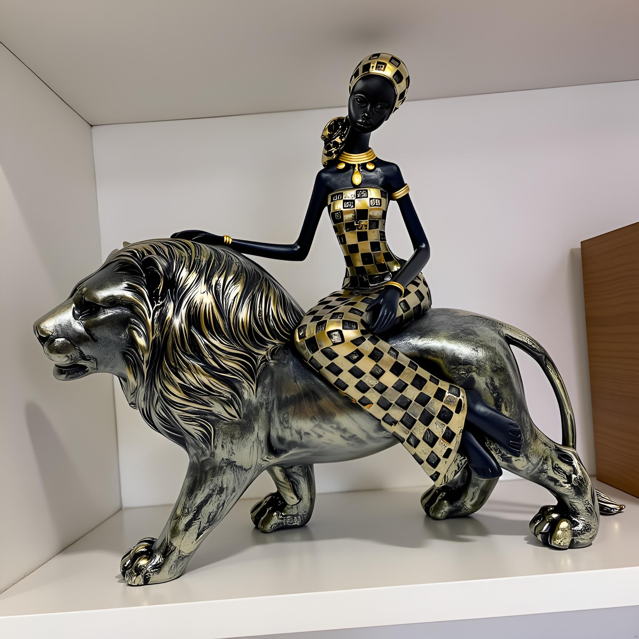 Amazon.com: LAIKEARTS African Lion Tribal Lady Sculpture