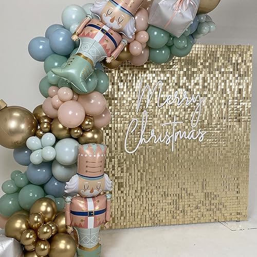 Miniatura 6 de Paquete de 30 paneles de fondo de pared brillantes dorados claros para fiestas, bodas, cumpleaños, compromisos, fiestas, aniversario (6 x 5 pies)